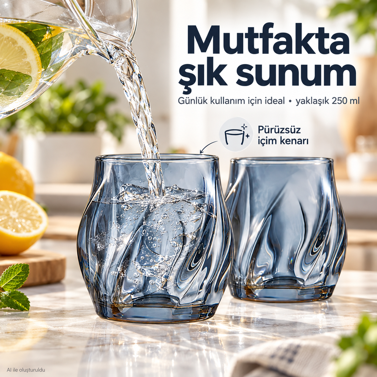 2 Adet İskandinav Tarzı Bardak Viski Burbon Kokteyl Bardağı T18