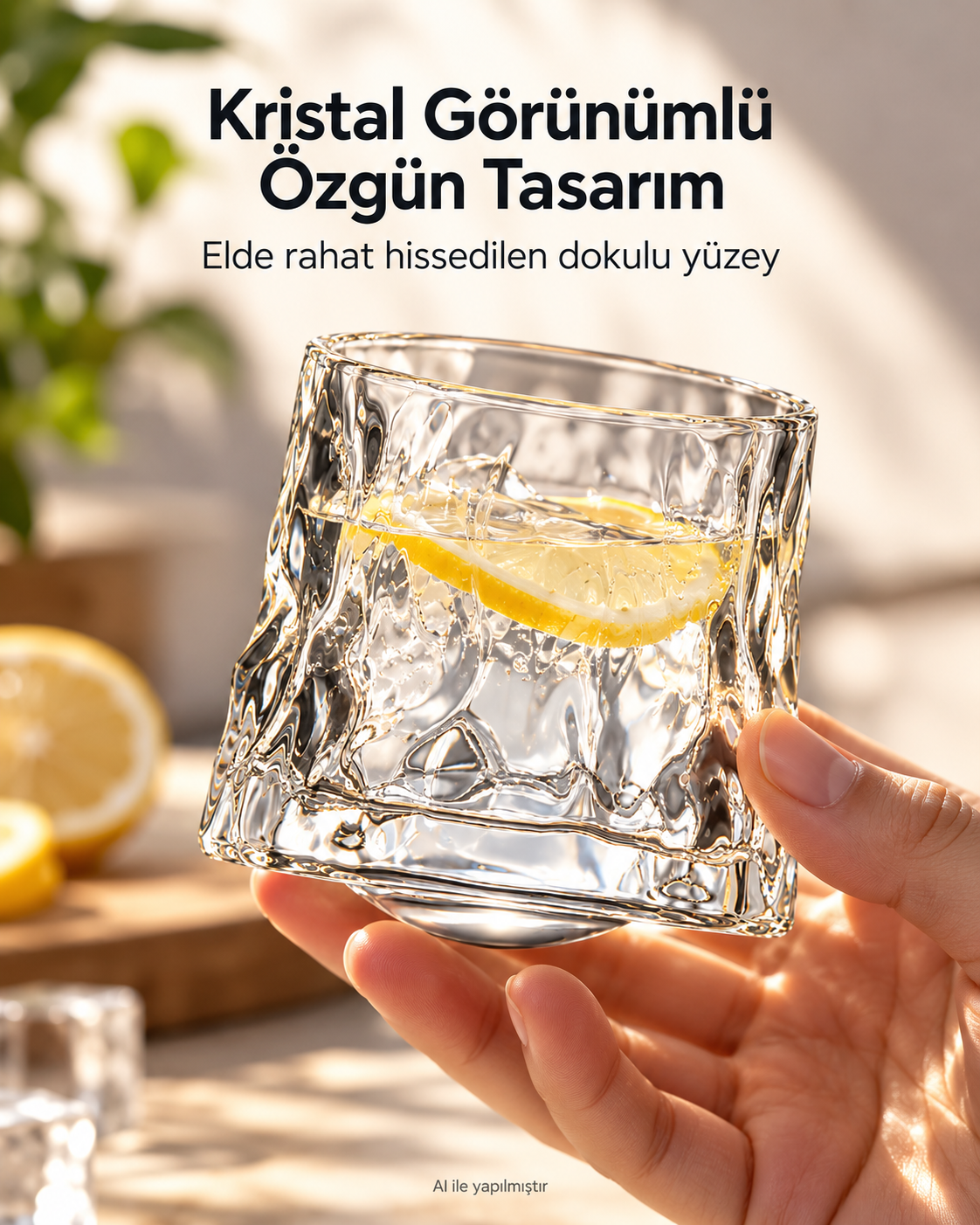 1 Adet Çevirmeli Kristal Görünümlü 360 Derece Döner Topaç Viski Bardakları