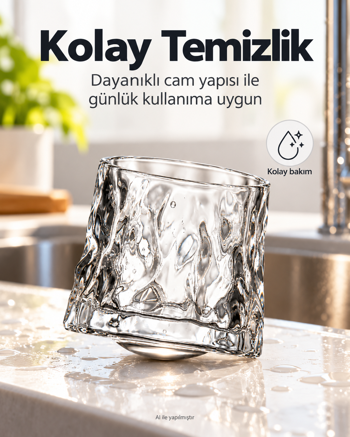 1 Adet Çevirmeli Kristal Görünümlü 360 Derece Döner Topaç Viski Bardakları