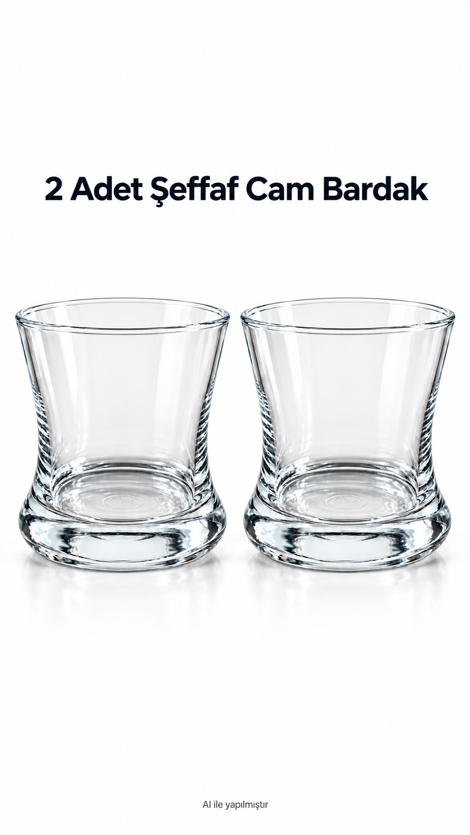 2 adet Kalın Tabanlı Şeffaf Bardak – Premium Klasik Tasarım, 300 ml Cam