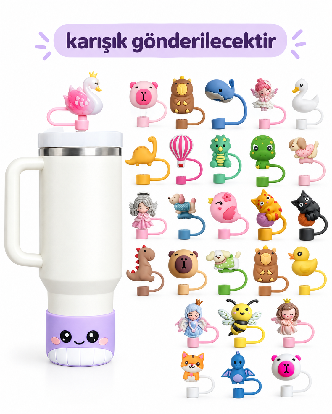 10 Adet 10 Mm Stnly Quencher Kupası Için Pipet Kapak Kapağı Toz Böcek Sineklere Karşı Tapa Tıpa