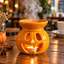 1 Adet 9,5cm x10h Halloween Balkabağı Buhurdanlık – Seramik Tealight Mumlu Koku ve Uçucu Yağ Buhurdanlığı – Bal Kabağı Mumluk, Yılbaşı ve Cadılar Bayramı Dekorasyonu