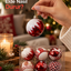 6’lı Kırmızı Beyaz Yılbaşı Ağacı Süsü Seti, Desenli Noel Topları, Dekoratif Yılbaşı Süsleri
