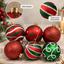6 Adet Kırmızı Yeşil Beyaz Yılbaşı Ağacı Süsü – Desenli Noel Topu Seti, Dekoratif Yılbaşı Süsleri