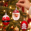 3 Adet Kırmızı Beyaz Noel Baba Figürlü Yılbaşı Ağacı Süsleri – Oval Noel Topları, Kemer ve Çam Ağacı Desenli Yılbaşı Dekoru