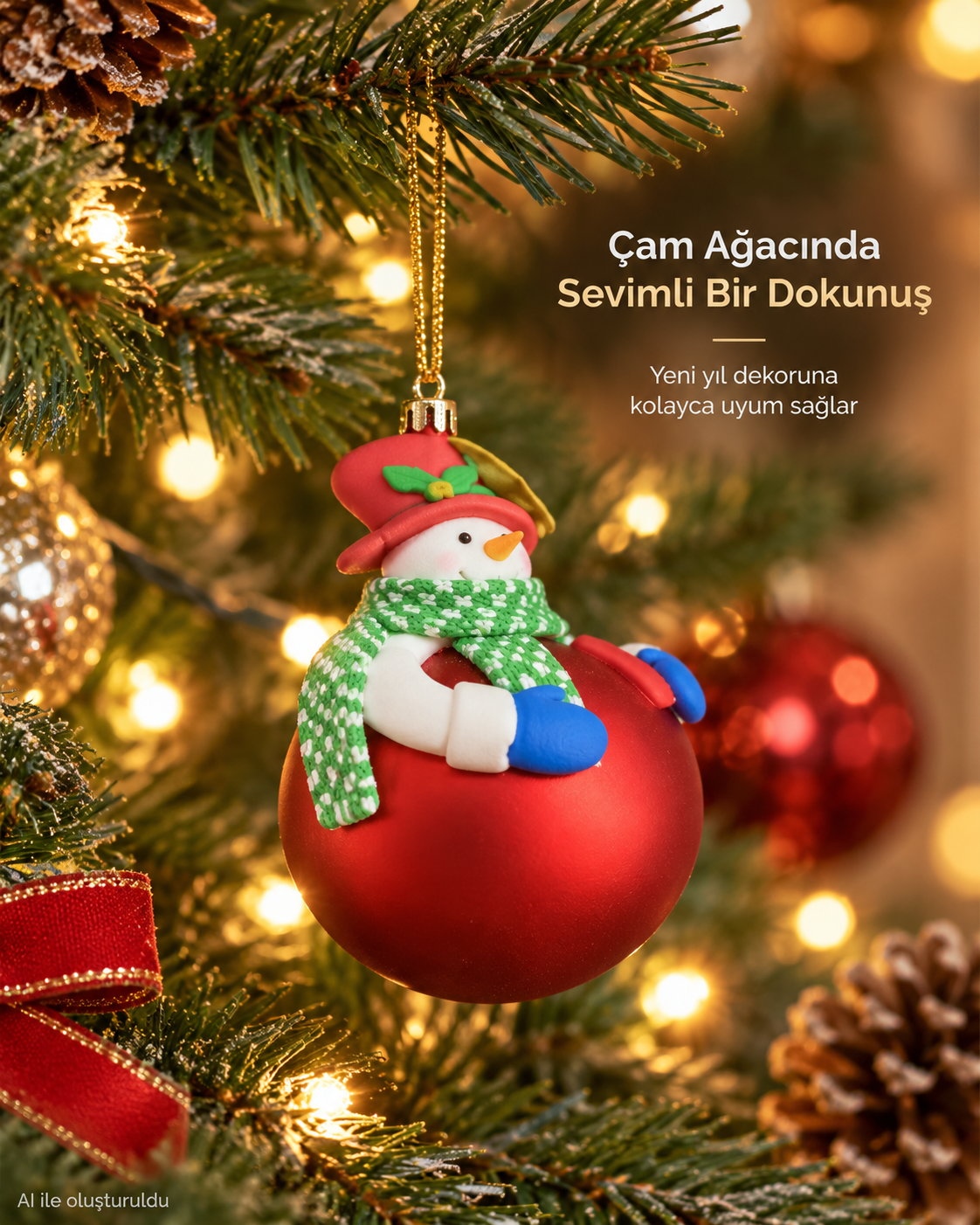 Yılbaşı Kardan Adam Noel Ağacı Asma Süsü