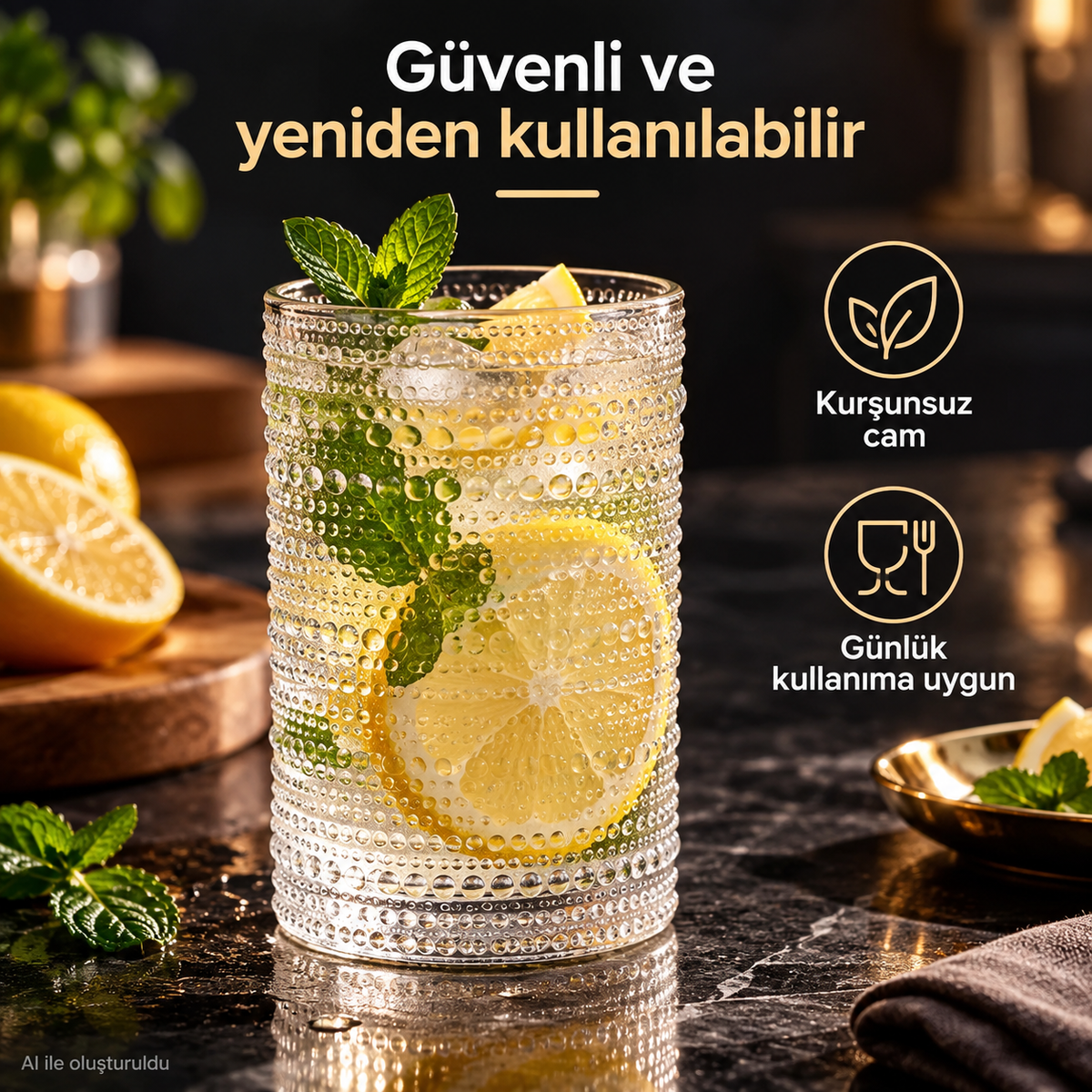 4 Adet y36 330 ml Vintage Hobnail Bardak Antika Boncuk Kabartmalı KahveViski