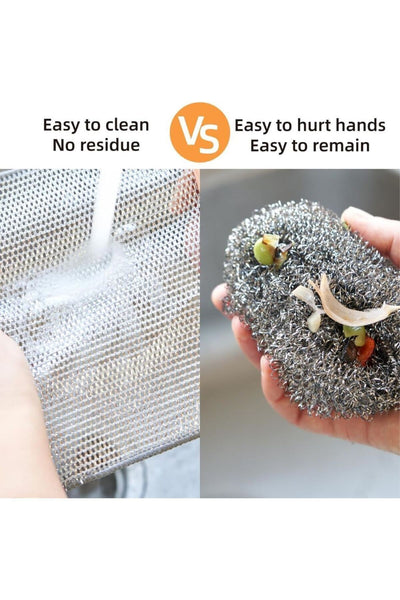 1 Adet Çift Katlı Çok Amaçlı Mucize Mikrofiber Inox Bez Telli Bulaşık Bezi , Mutfak Banyo Bezi