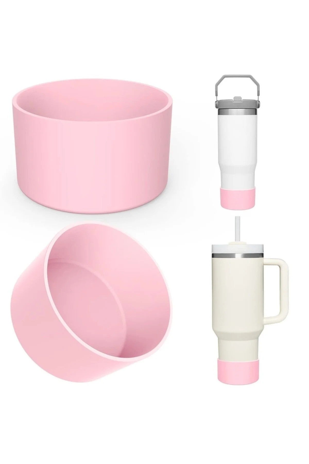 Quencher ve İceflow Uyumlu 20-30-40 Oz Aksesuar 4 Bölmeli Kapaklı Silikon Buz Kalıbı