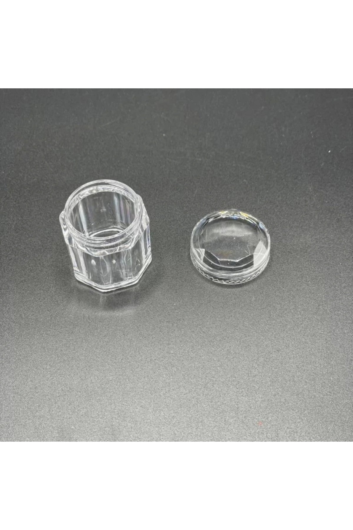 6'lı Akrilik Mini Kapaklı Kavanoz, Krem Kutusu