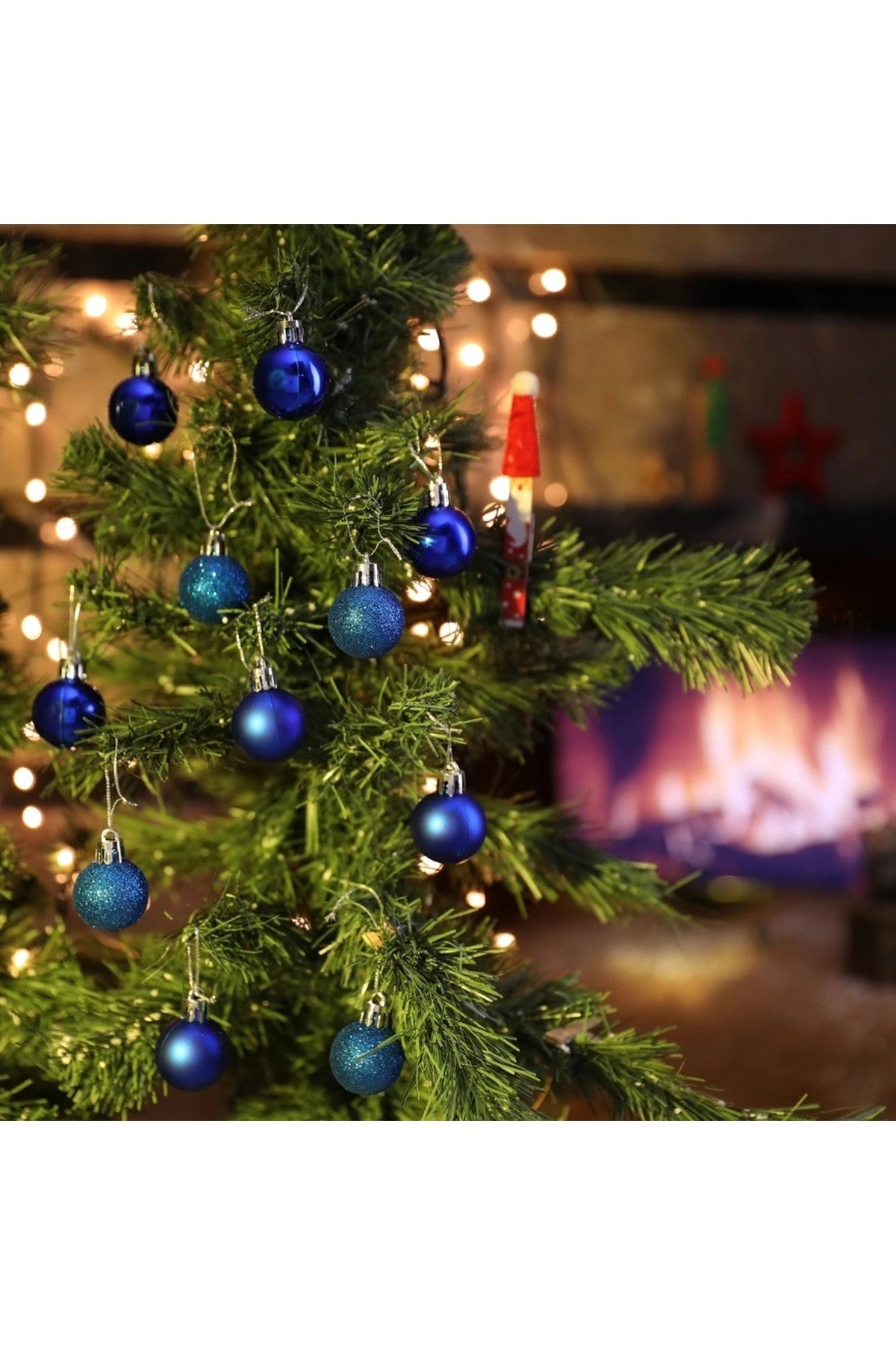12 Li Mavi 3 Cm Yılbaşı Topu , Noel Topu , Çam Ağacı Topu , Süs Topu