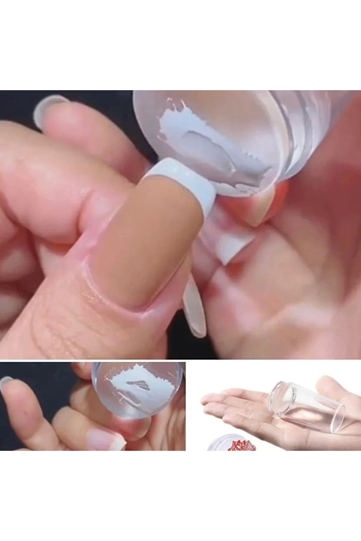 Silikon Oje Şekillendiricisi, Tırnak Süs Damgalama Aleti, French Nail Stamper