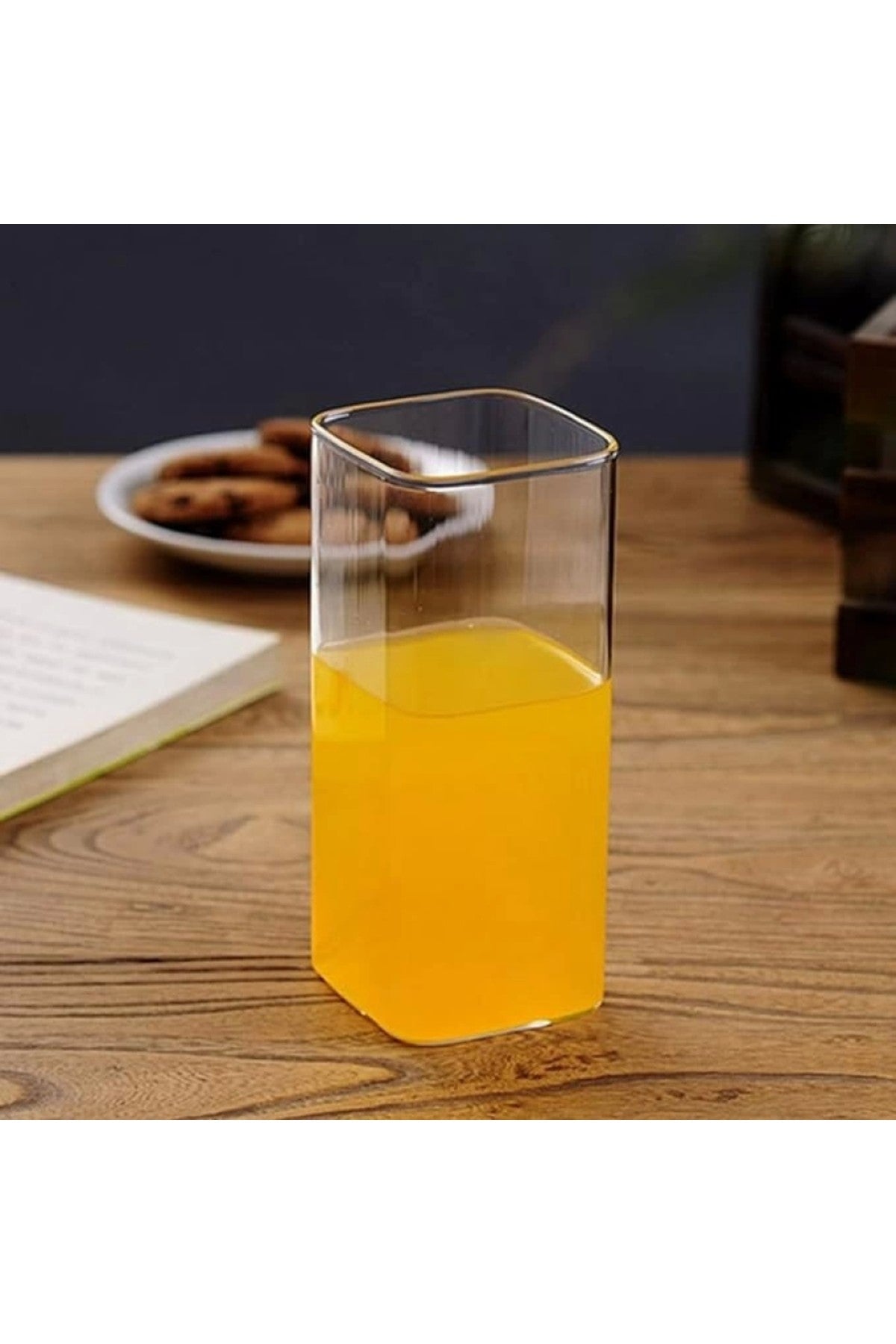 1 Adet Kare Cam Şeffaf Bar Bardağı Su, Meyve Suyu, Kokteyl İçecek Bardağı
