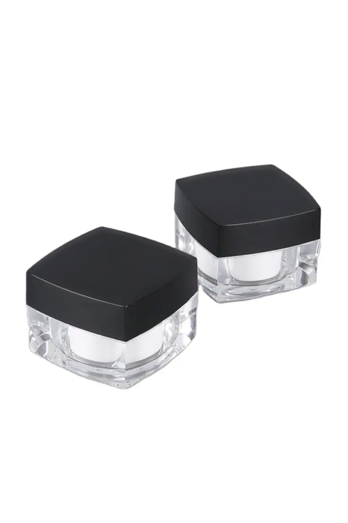 5 Ml Krem Kavanozu,kozmetik Kutusu, Siyah Kapaklı Akrilik Krem Kutusu 2 Li Set