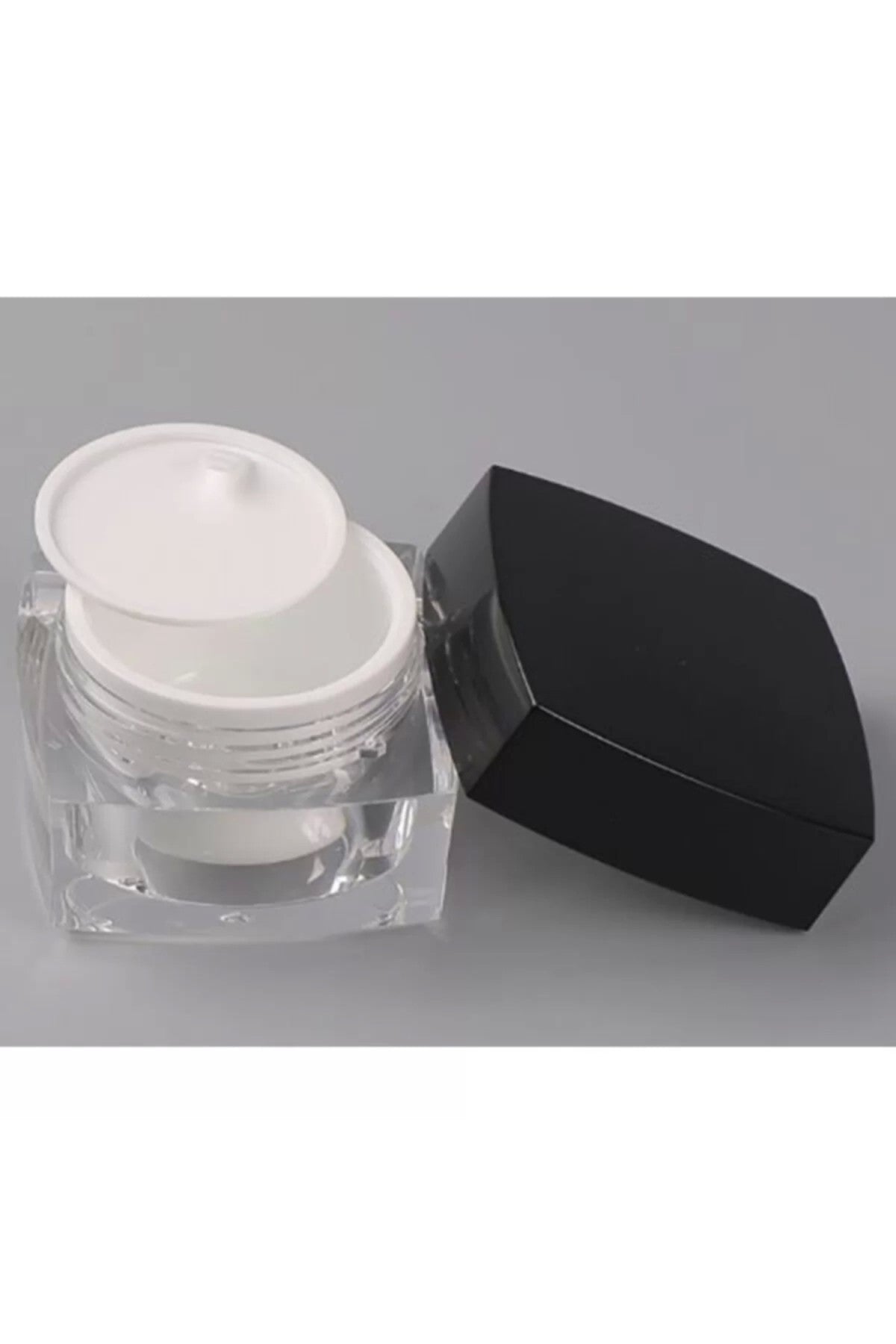 5 Ml Krem Kavanozu,kozmetik Kutusu, Siyah Kapaklı Akrilik Krem Kutusu 2 Li Set