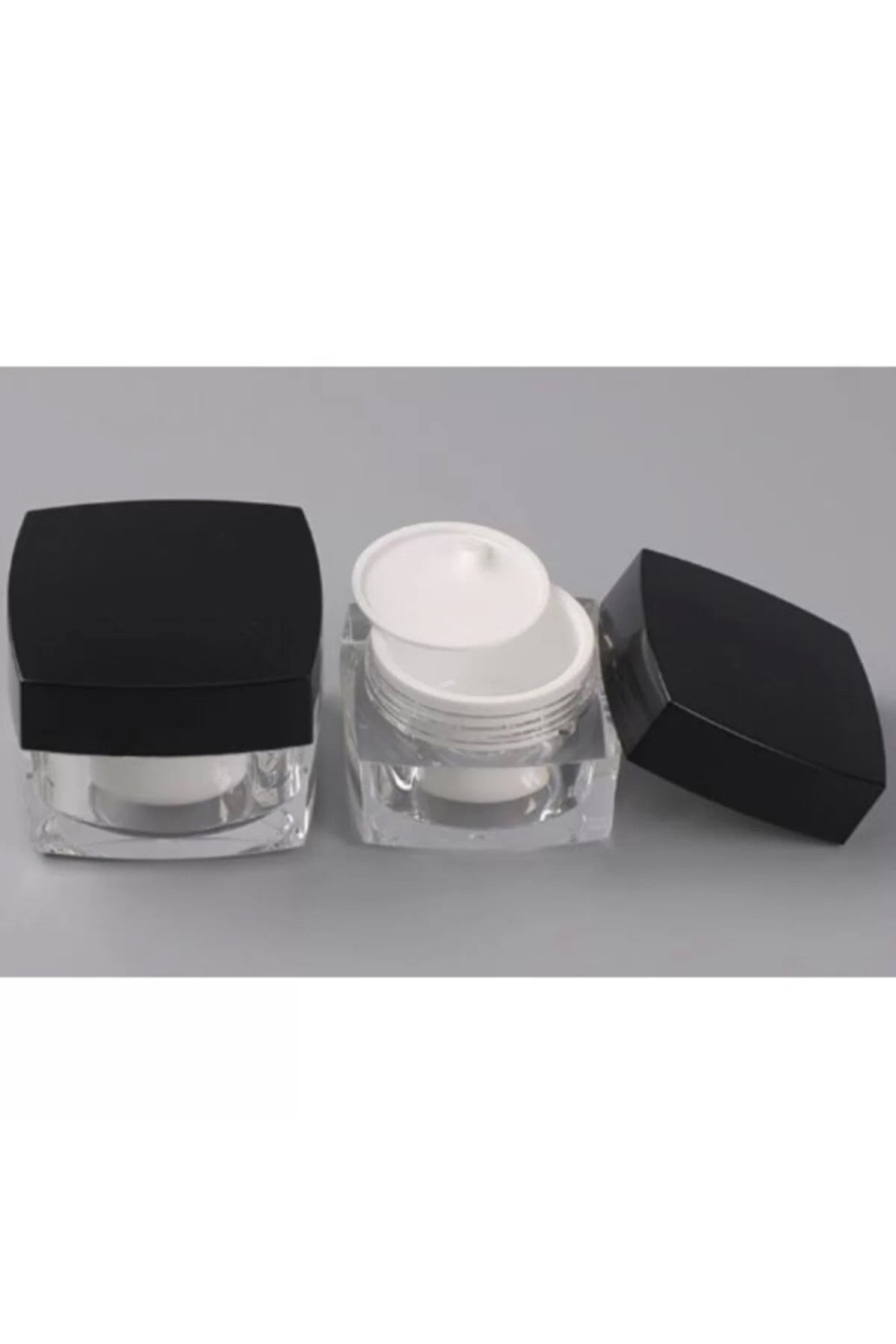 5 Ml Krem Kavanozu,kozmetik Kutusu, Siyah Kapaklı Akrilik Krem Kutusu 2 Li Set