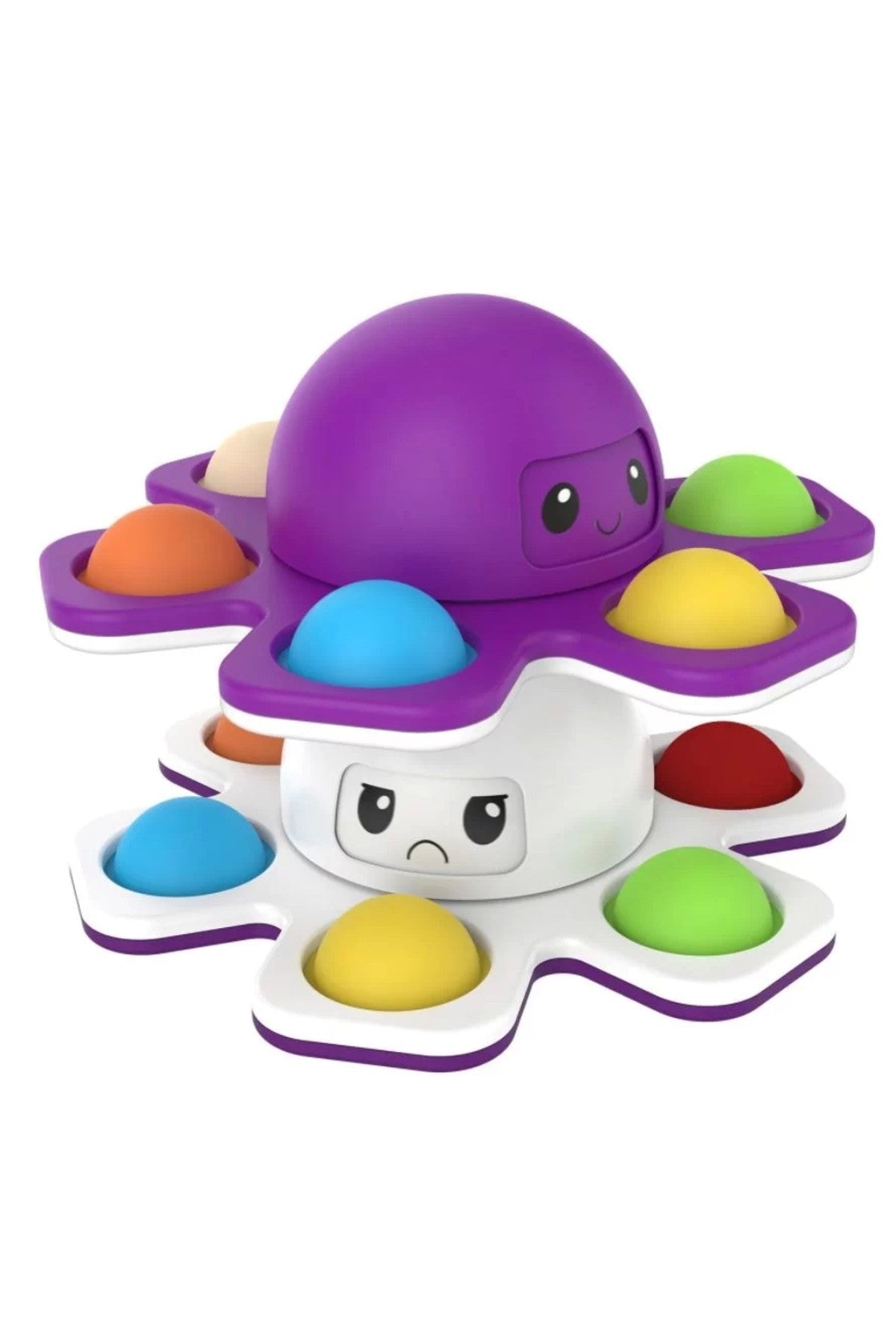 Yüz Değiştiren Ahtapot Popit Stres Çarkı Pop It Fidget ( 2 Li Set )