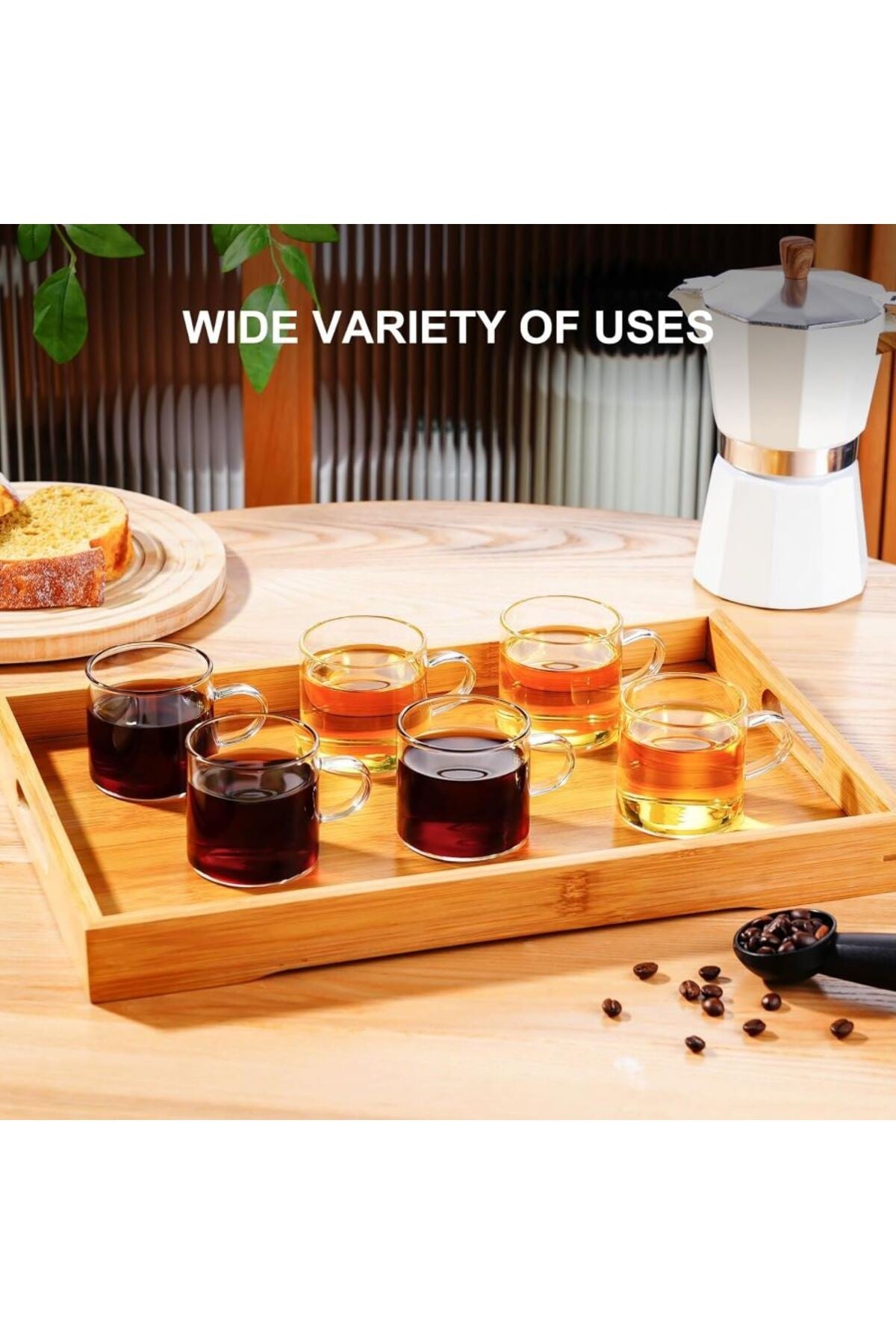 2 Adet Renkli Saplı Espresso Fincan Isıya Dayanıklı Borosilikat Bardak Kahve Çay Kupa (130ml)