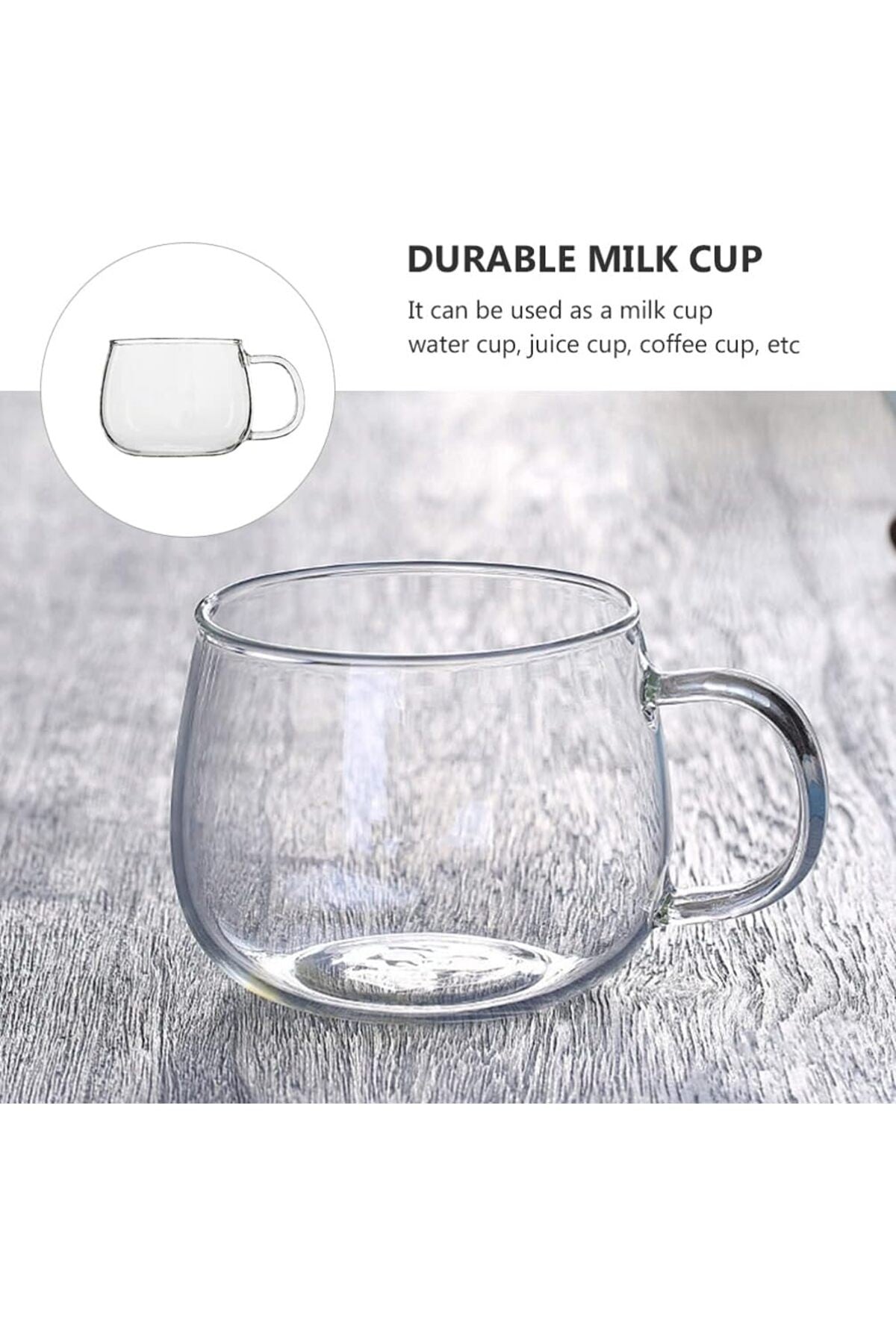 1 Adet Siyah saplı Borosilikat Isıya Dayanıklı Cam Bardak 260 ml