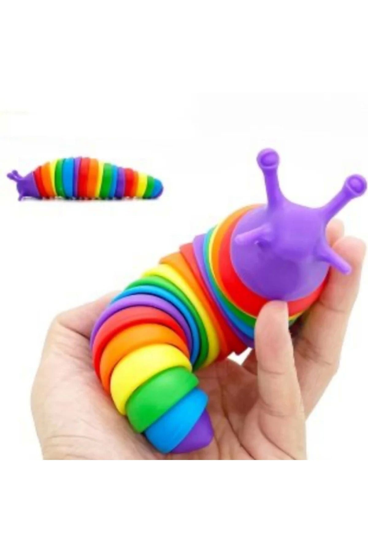 Renkli 10 Cm Tırtıl Oyuncak, Fidget Sticky Stretch Duyusal Oyuncak