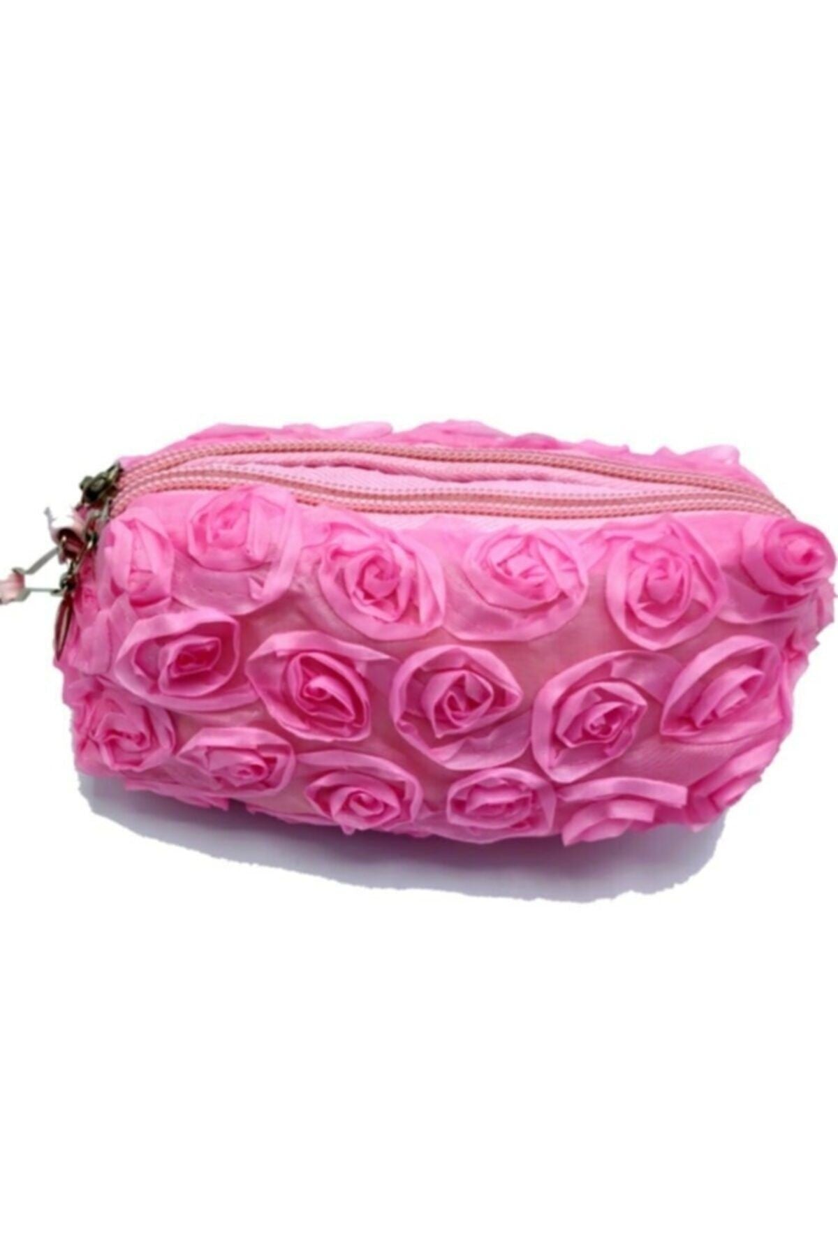 Pembe Güllü Makyaj Çantası, Askılı Makyaj Çantası