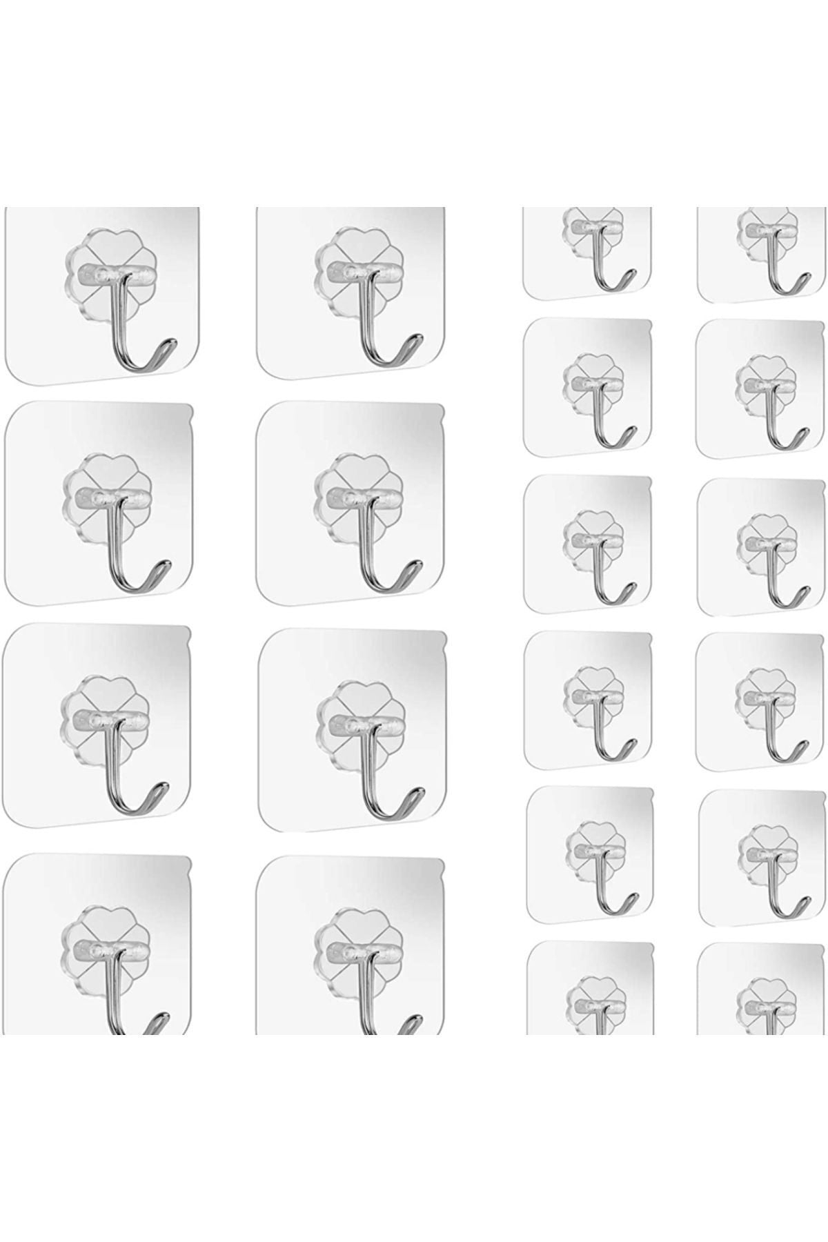 12 Adet Şeffaf Güçlü Duvar Askısı Askılığı Yapışkan Vantuz Kanca Mutfak Banyo Duvar Kanca