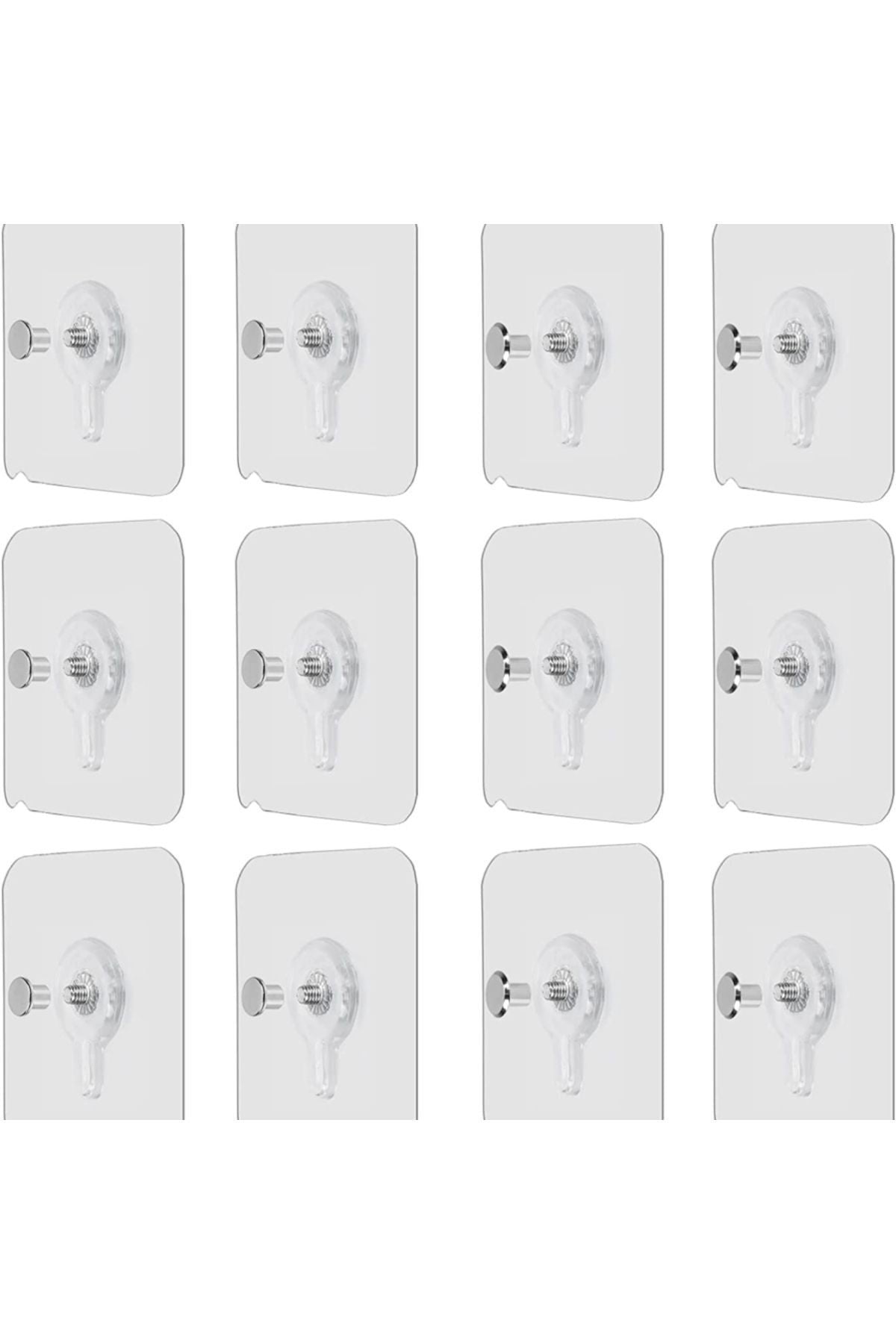 12 Adet Süper Güçlü Yapışkan Çerçeve Resim Askısı Yapışkanlı Askı Paslanmaz Çelik Mutfak Banyo Ev Du