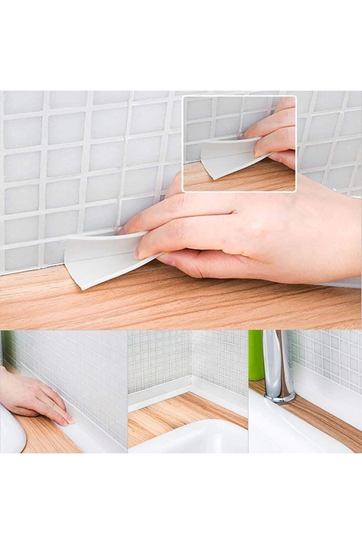 Pratik Su Sızdırmaz Geçirmez Bant Lavabo Küvet Kenar Bandı Küvet Duş Izolasyon 3.2 M