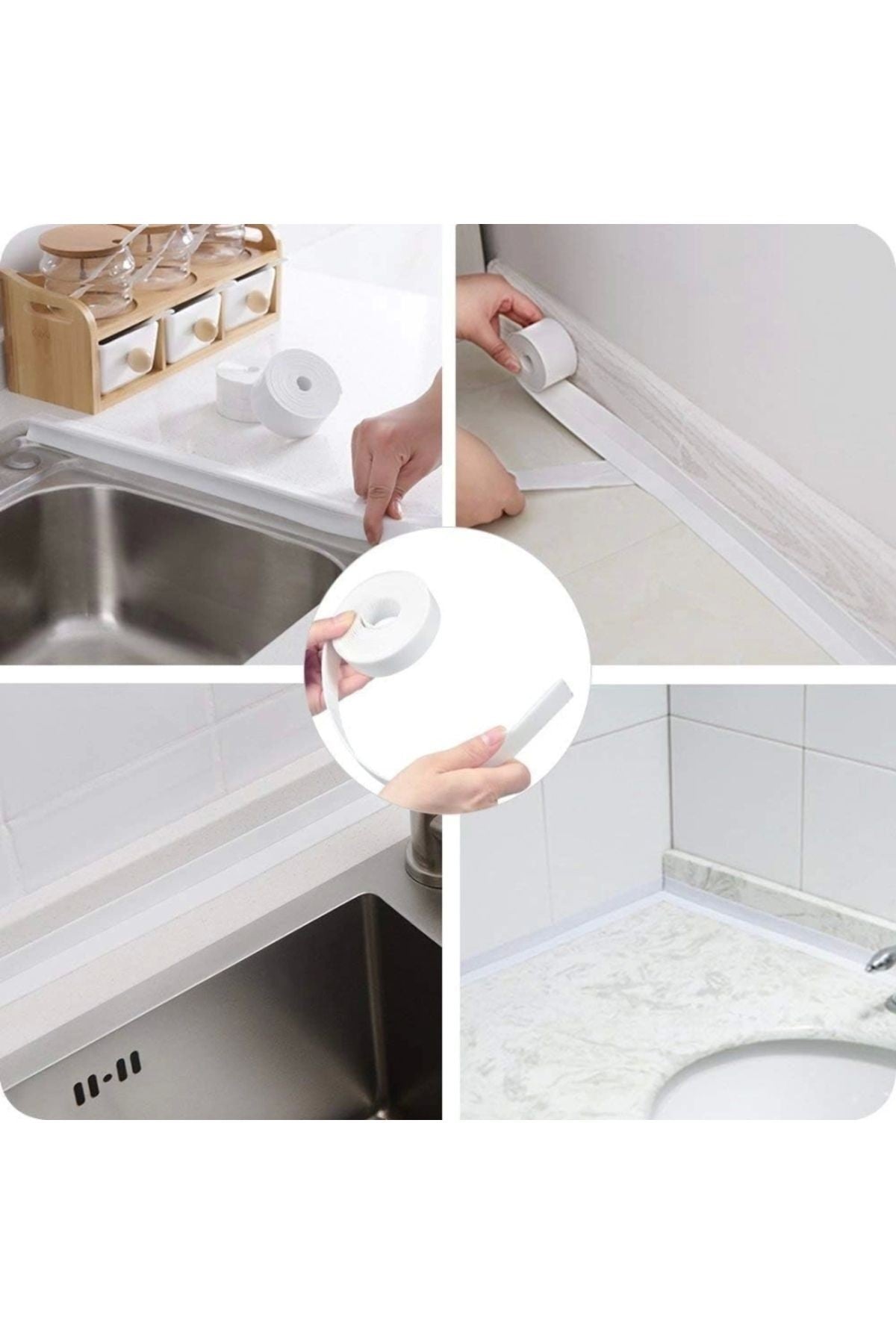 Pratik Su Sızdırmaz Geçirmez Bant Lavabo Küvet Kenar Bandı Küvet Duş Izolasyon 3.2 M