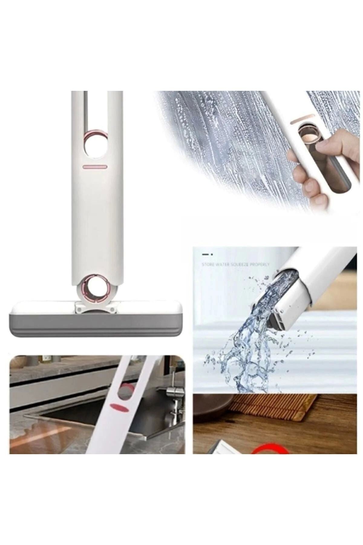 Mini Mop Taşınabilir Kendinden Sıkmalı Mini Temizlik Paspası Masa Üstü Banyo Araba için