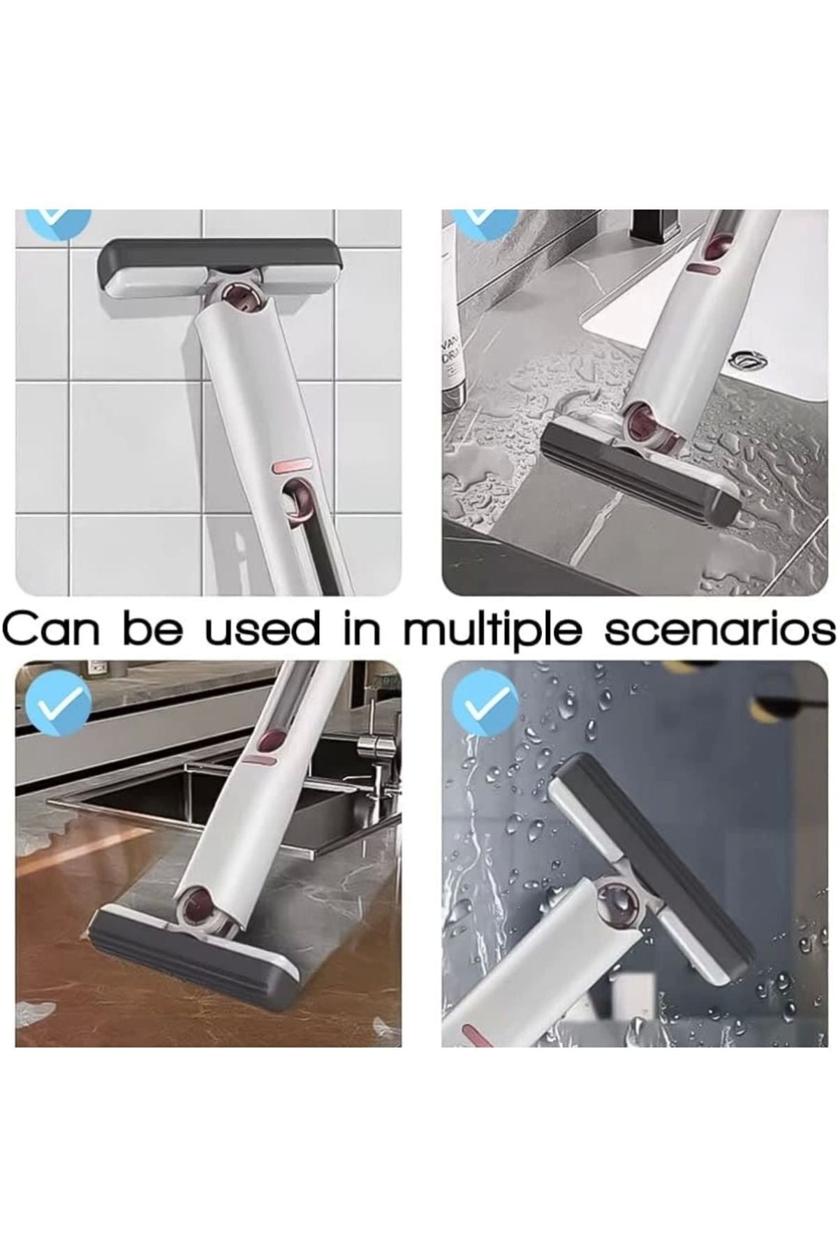 Mini Mop Taşınabilir Kendinden Sıkmalı Mini Temizlik Paspası Masa Üstü Banyo Araba için