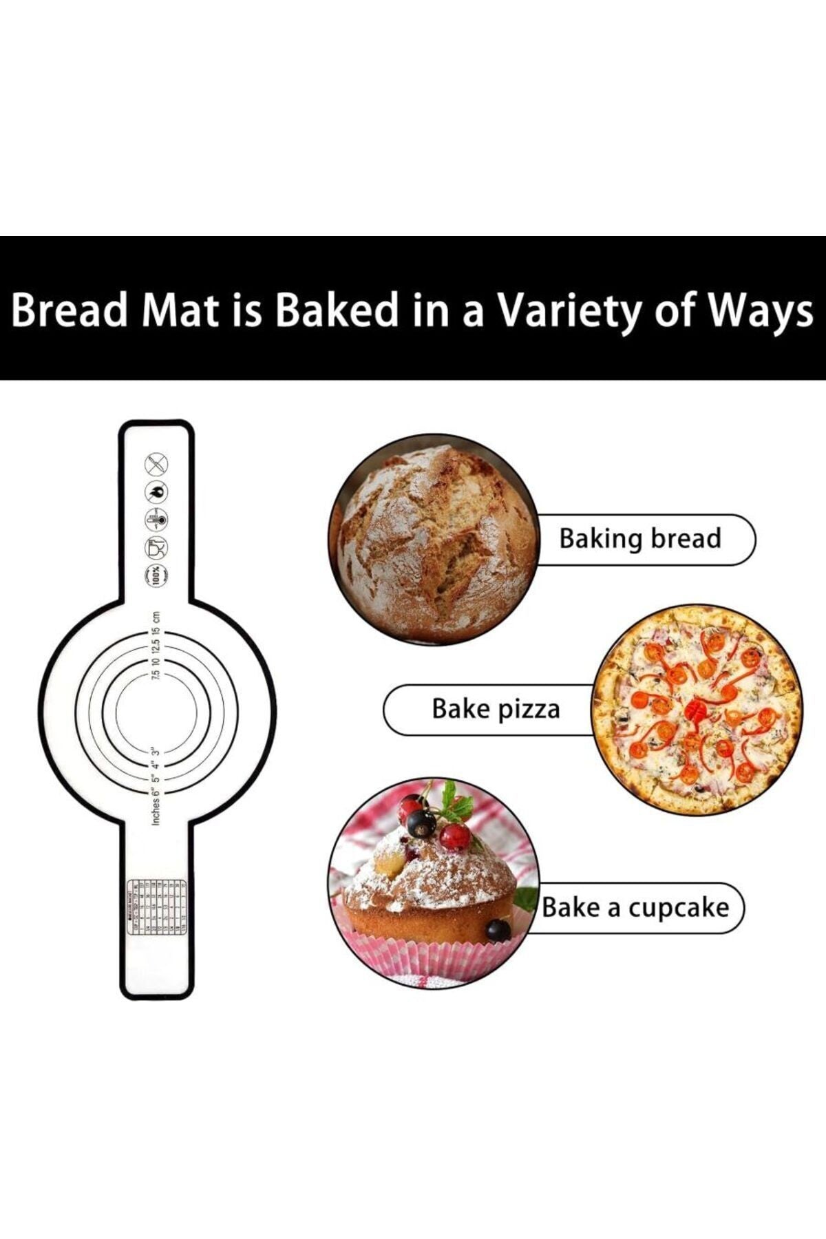 1 adet Hollanda Silikon Kollu Yapışmaz Isıya Dayanıklı Kek Ekmek Pizza Börek Muffin Pişirme Matı