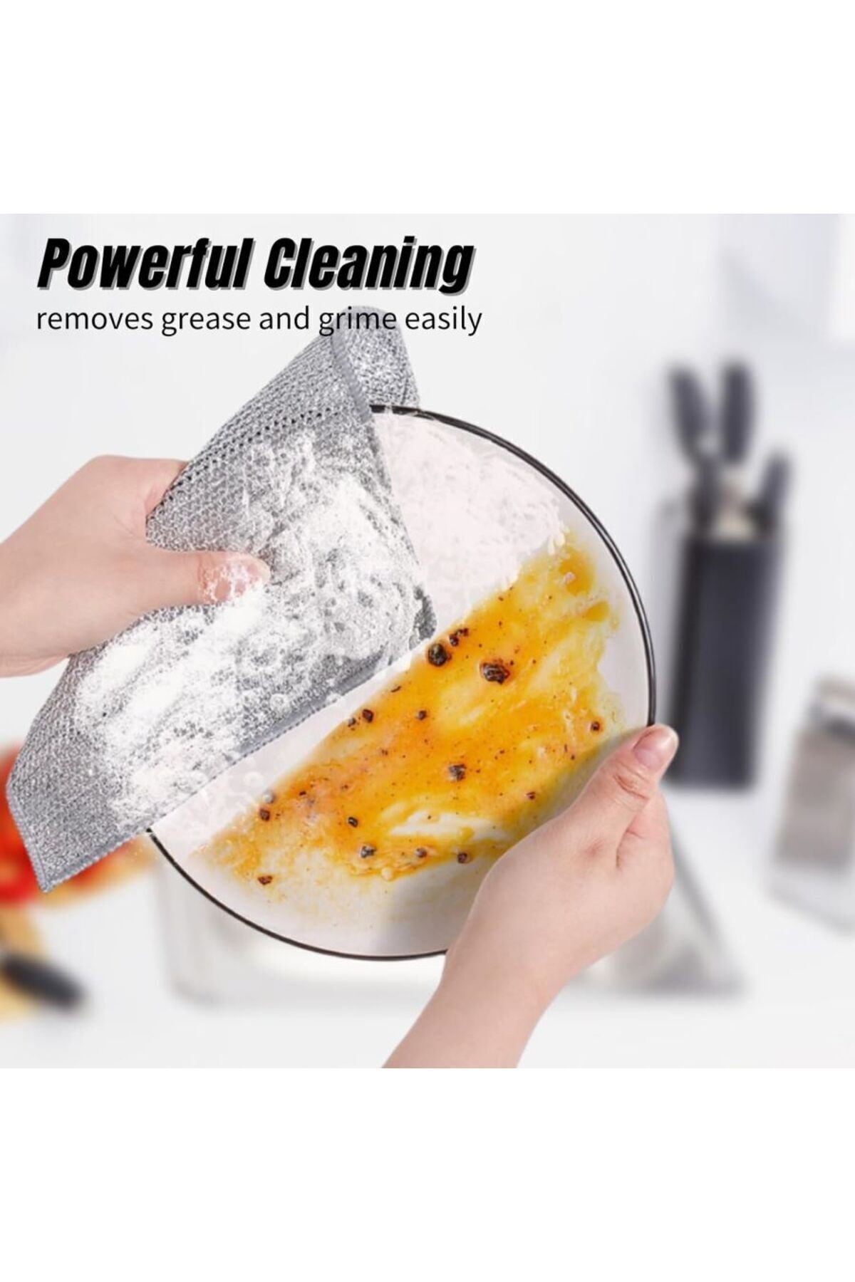 10 Adet Çok Amaçlı Mucize Mikrofiber Inox Bez Telli Bulaşık Bezi, Mutfak Banyo Bezi