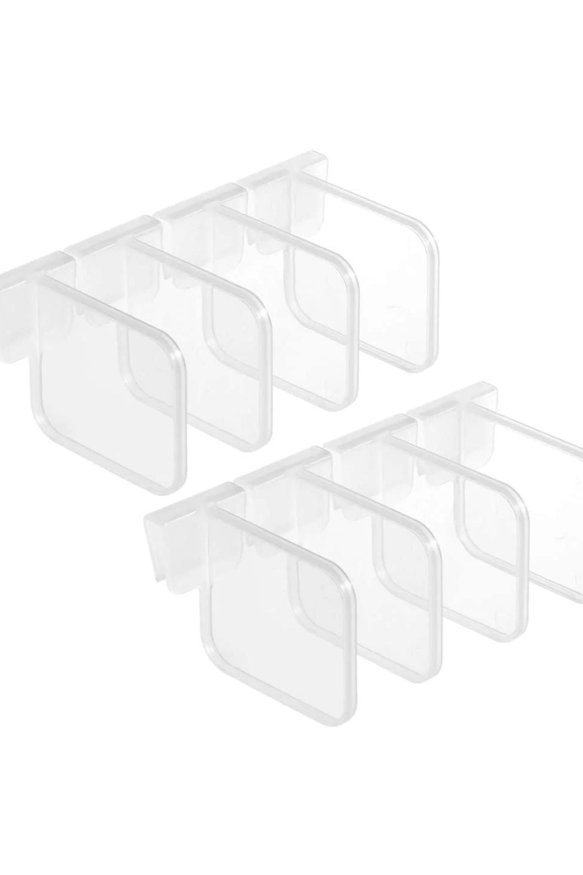 8 Adet Plastik Buzdolabı Bölücü Organizatör Ayarlanabilir Buzdolabı Kiler Izgara Bölücü Ayırıcı