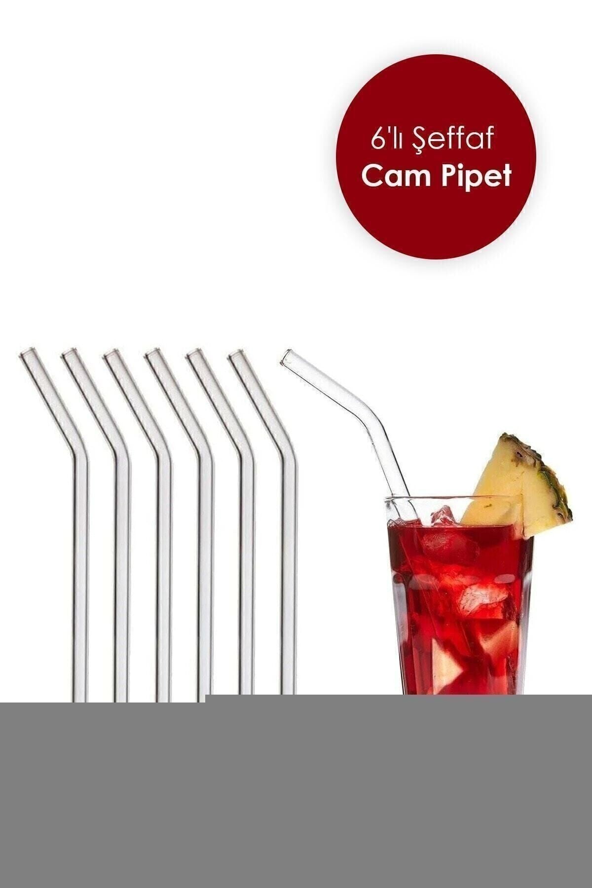 Şeffaf 6'lı Cam Eğimli Pipet