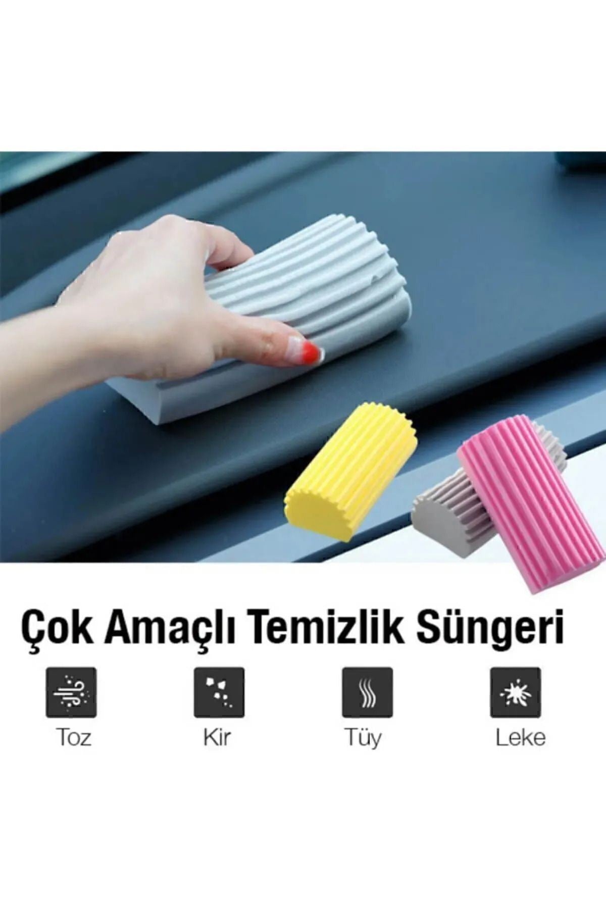1 Adet Sihirli Duster Nemli Toz Alma/araba Silme/çok Fonksiyonlu Temizleme Süngeri