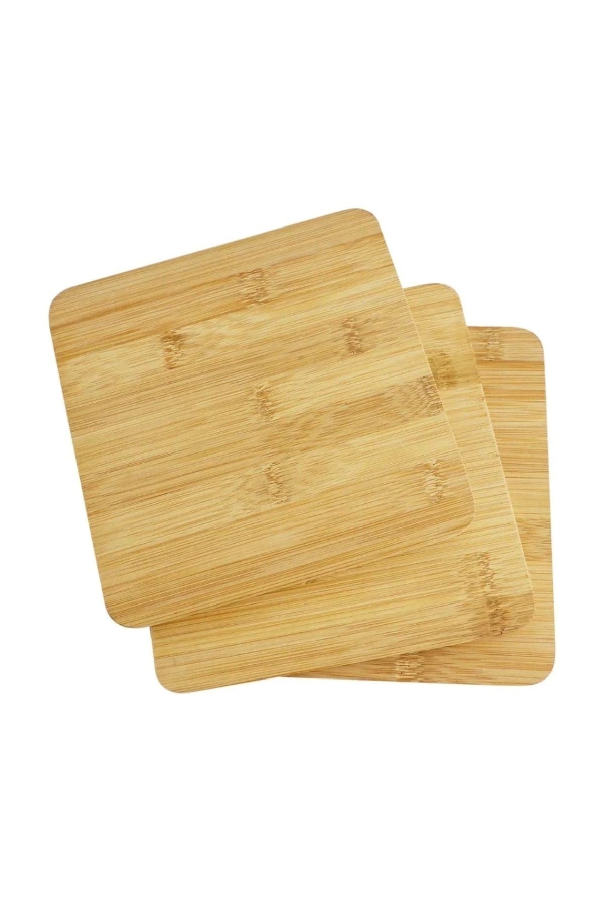 1 Adet Kare Bambu Kesme Tahtası Bambu Nihale Bambu Peynir Pizza Sunum Servis Tahtası (18 X 18 CM)