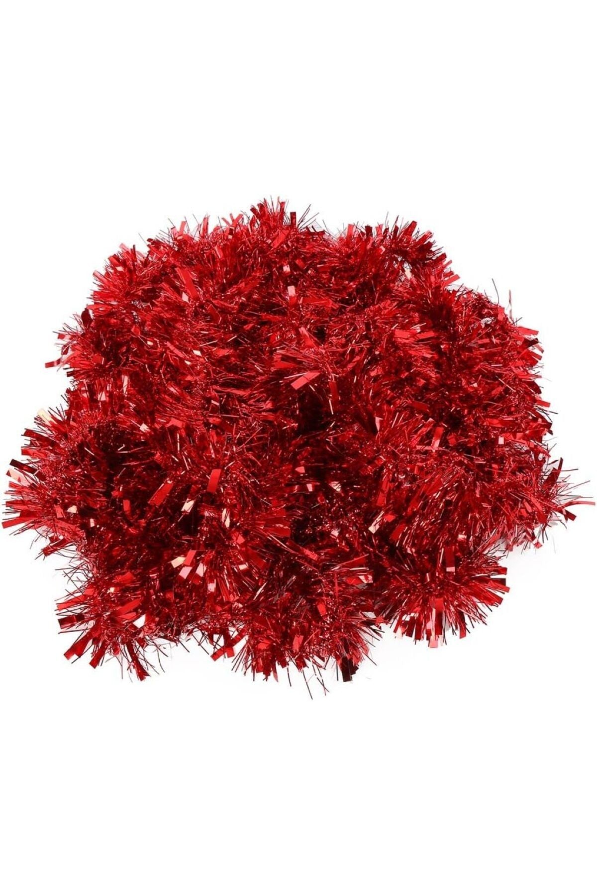2 Adet 1.7 Metre Kırmızı Kalın Yılbaşı Püskül Süsü Tinsel Garland ,Süs t772