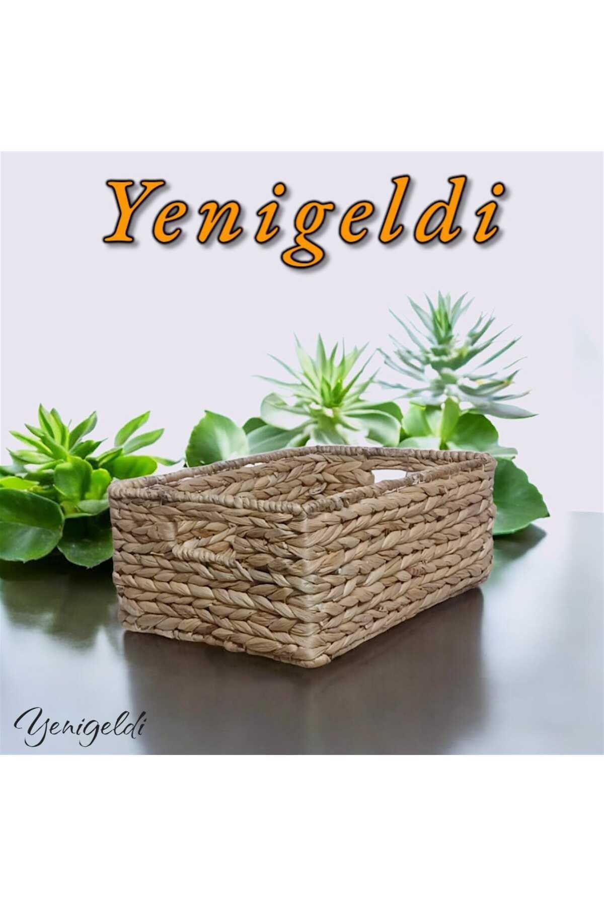 1 Adet Doğal Hasır Sepet (uzunluğu 40 Cm Genişlik 28 Cm Yükseklik 16 Cm ) Yen240038b
