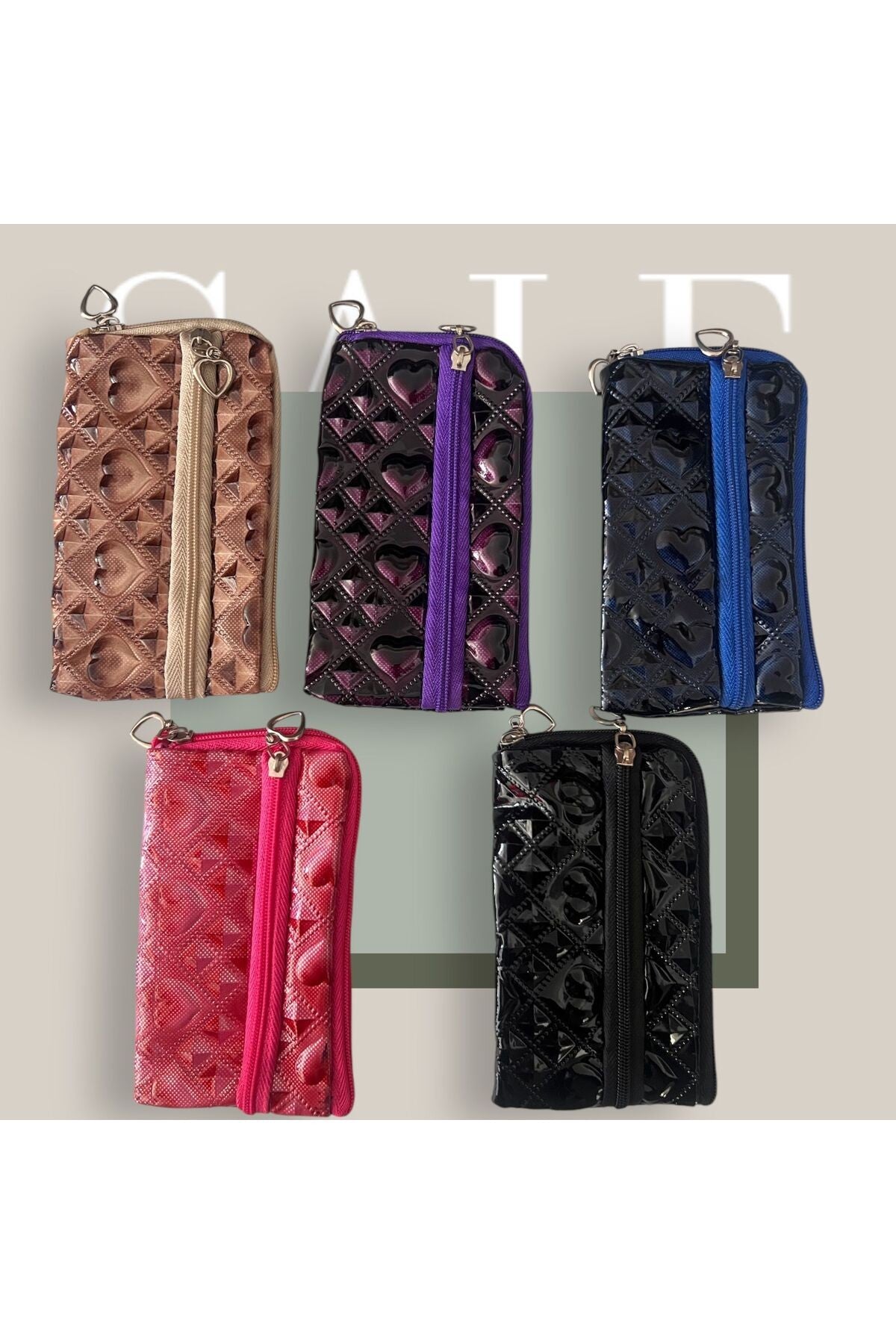 2 Adet 2 Bölmeli Para Kart Cüzdanı Anahtarlık ( 8 cm *13 cm)