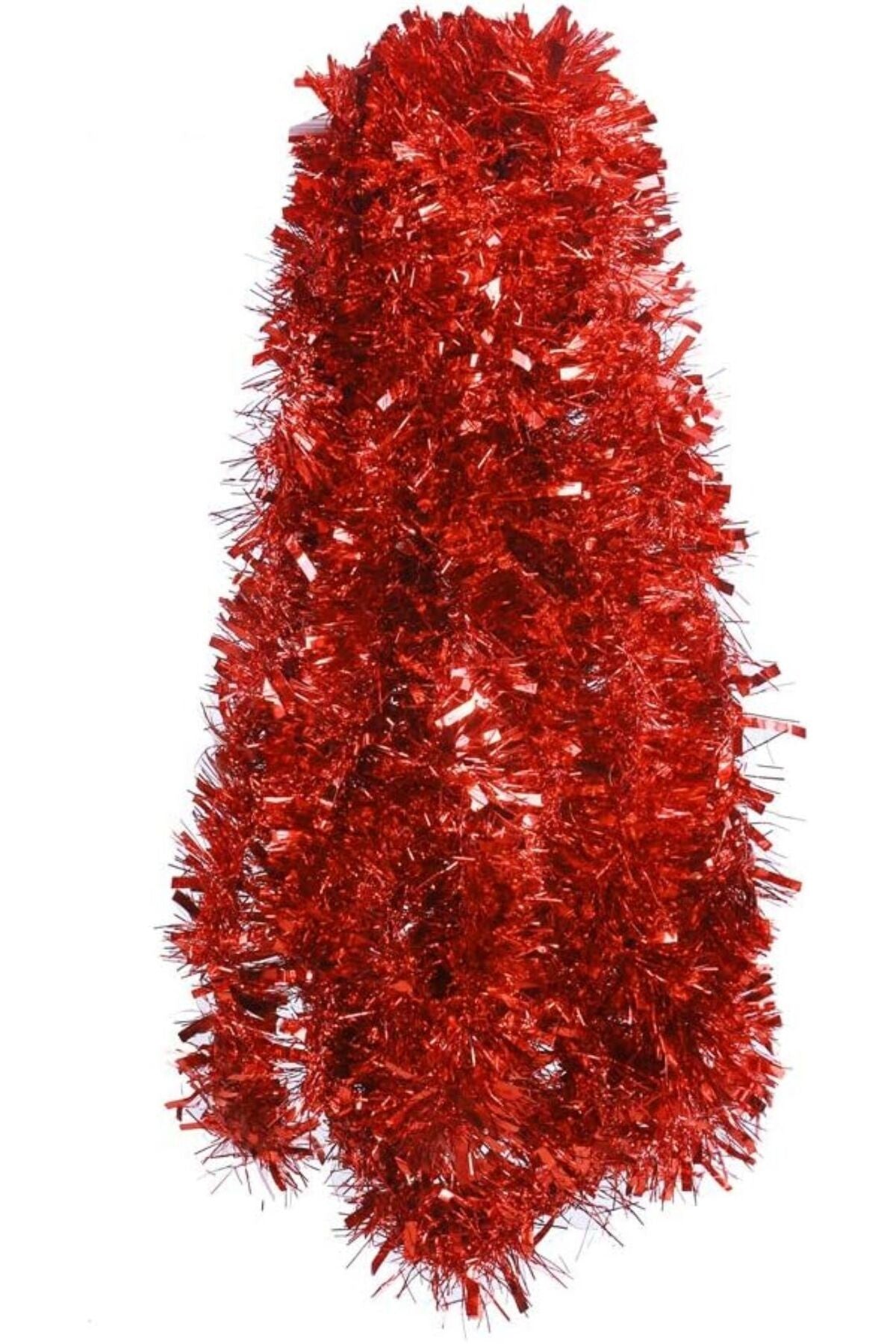 2 Adet 1.7 Metre Kırmızı Kalın Yılbaşı Püskül Süsü Tinsel Garland ,Süs t772