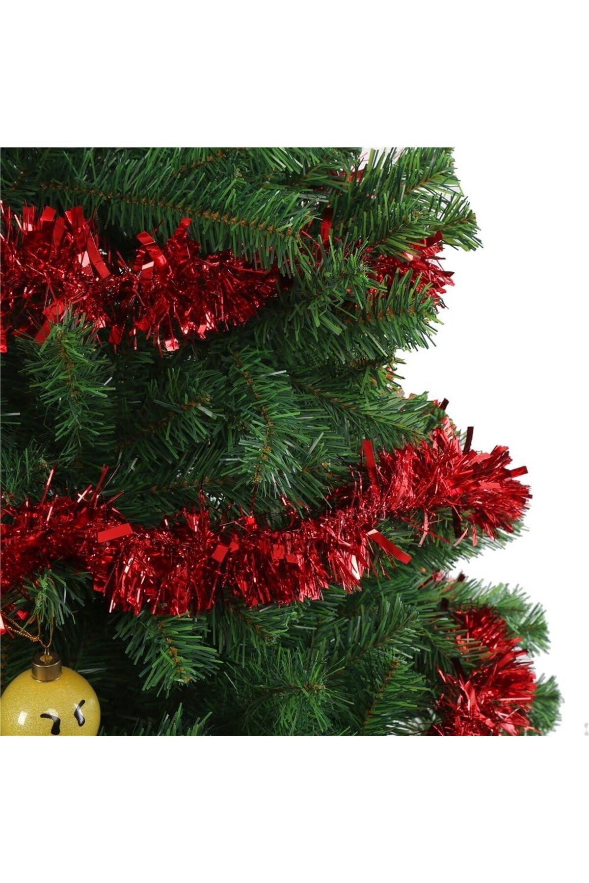 1 Adet 1.7 Metre Kırmızı Kalın Yılbaşı Püskül Süsü Tinsel Garland ,Süs t77