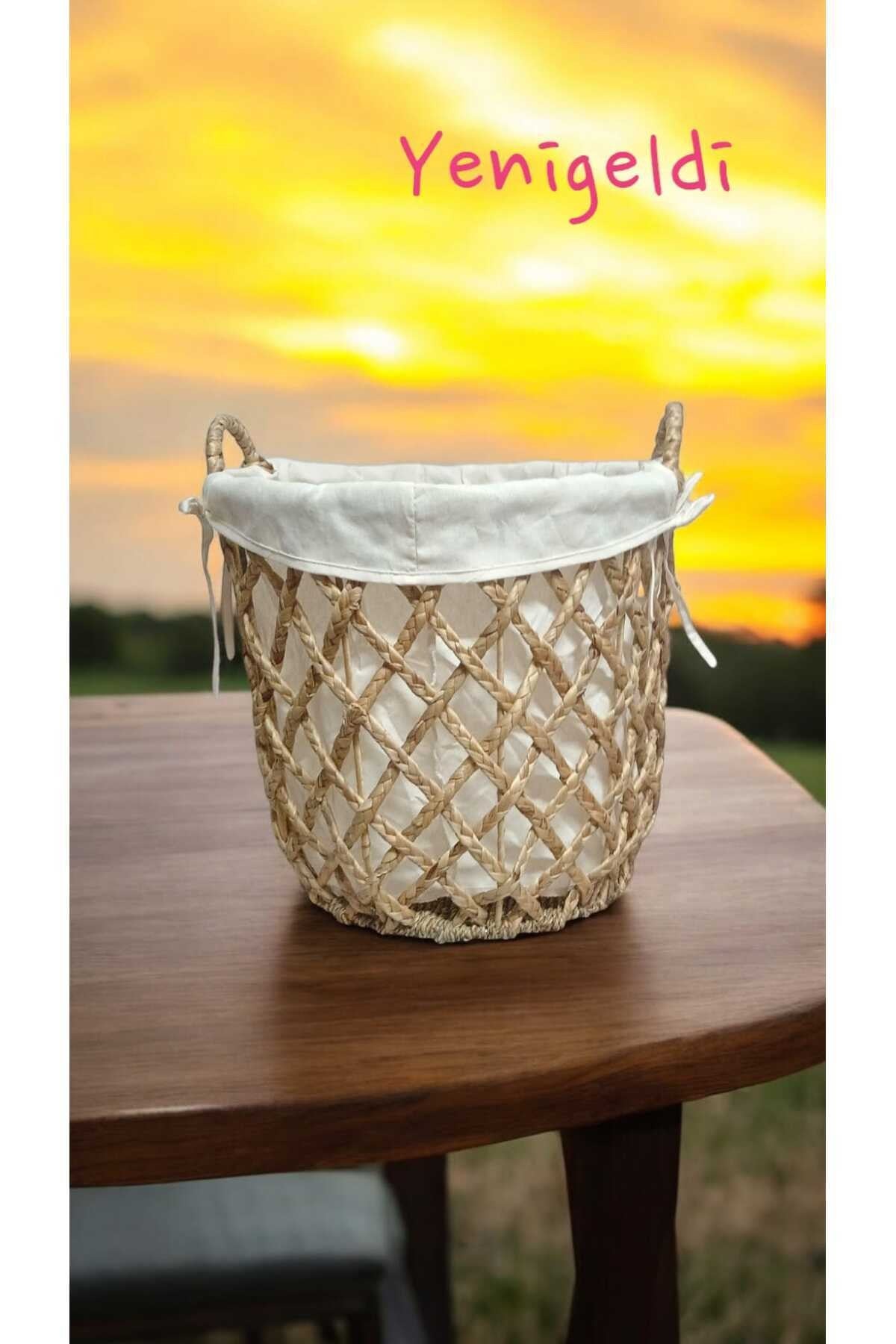 (Y:35*G:36*TG:27 CM) 1 Adet Büyük Yuvarlak Hasır Sepet Mükemmel Ev Depolama Ve Dekor Yen240024or