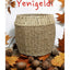 1 Adet Yuvarlak Hasır Sepeti ( Yüksekliği 31 Cm Genişliği 33 Cm Taban 30 Cm ) Üstü Beyaz Yen240031or
