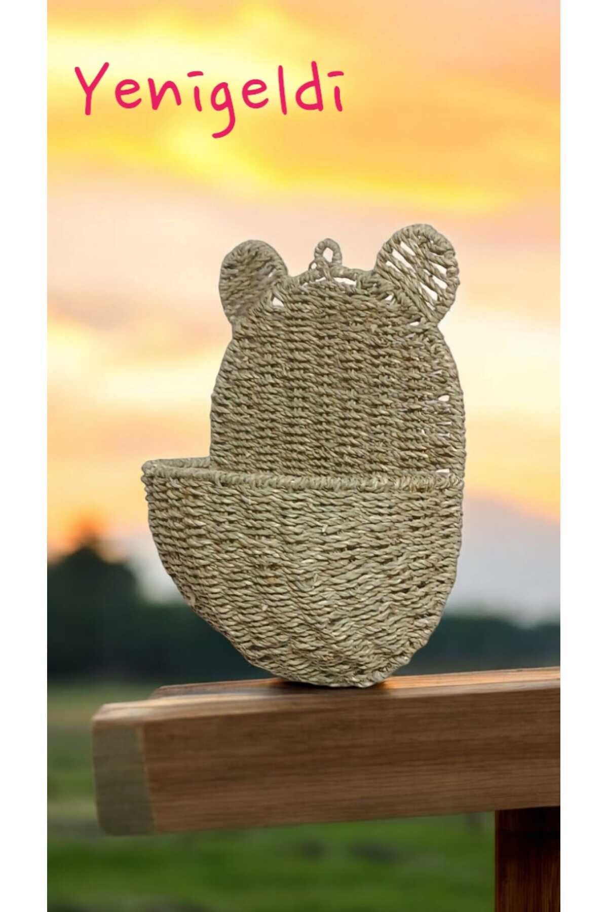 (Y:35*G:26*U:13 CM) 1 Adet Duvar Hasır Sepeti Kulaklı Yen2400181