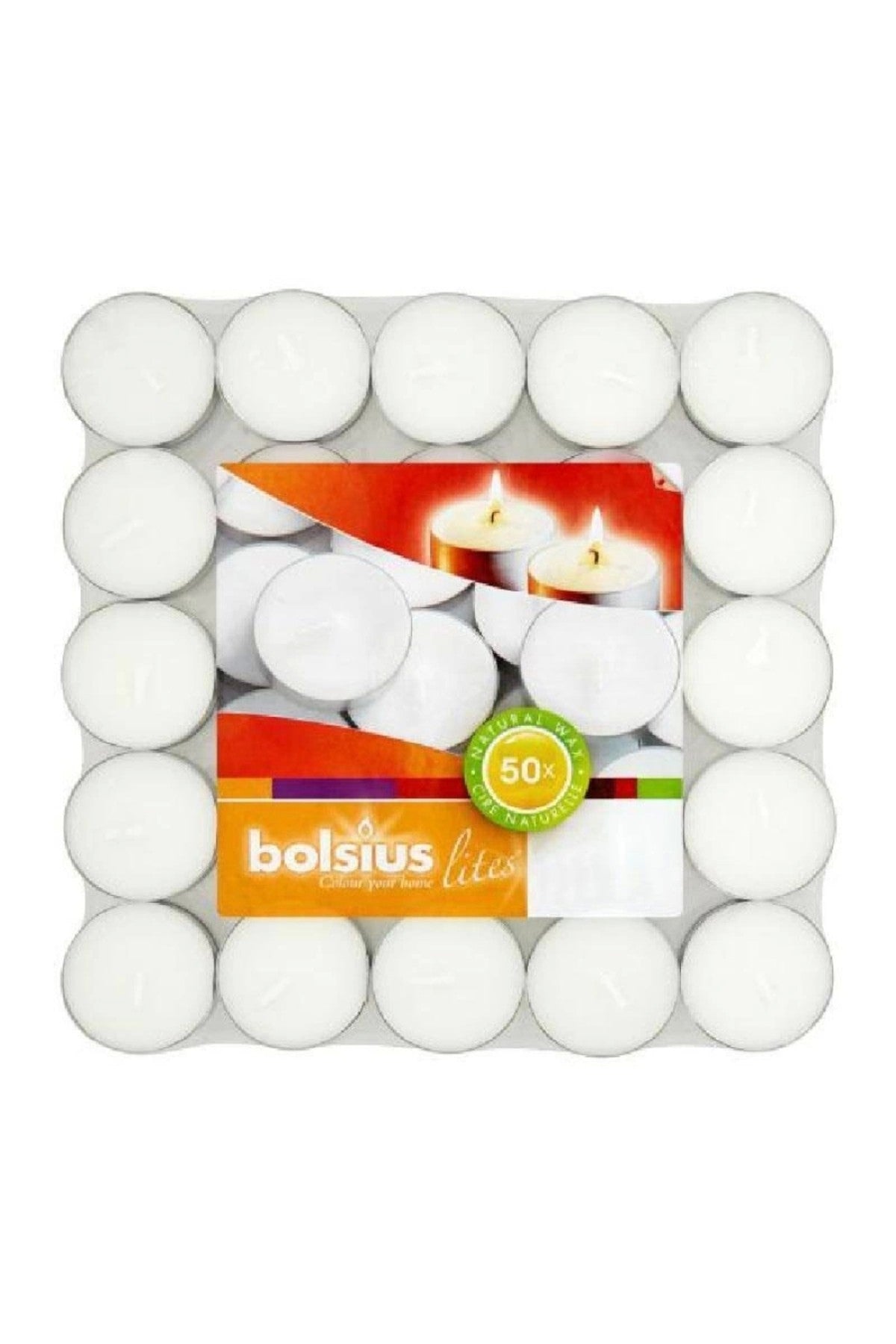 50 Adet Avrupa Üretimi (SAĞLIK VE GÜVENLİK SERTİFİKALI) 3.5 Saat Yanan Tealight Bolsius Tea Light