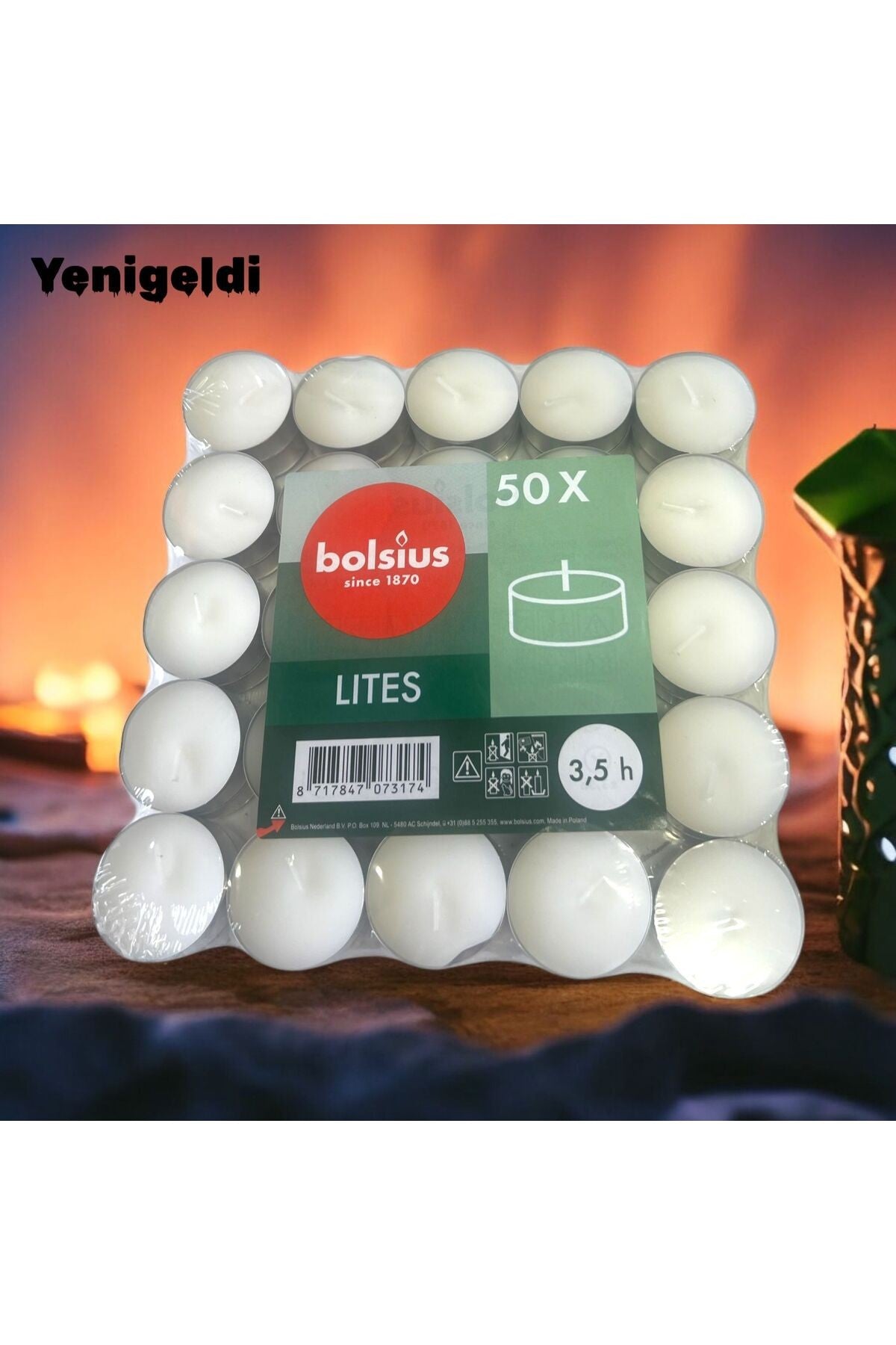 50 Adet Avrupa Üretimi (SAĞLIK VE GÜVENLİK SERTİFİKALI) 3.5 Saat Yanan Tealight Bolsius Tea Light