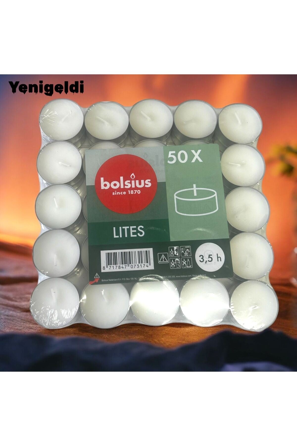 50 Adet Avrupa Üretimi (SAĞLIK VE GÜVENLİK SERTİFİKALI) 3.5 Saat Yanan Tealight Bolsius Tea Light