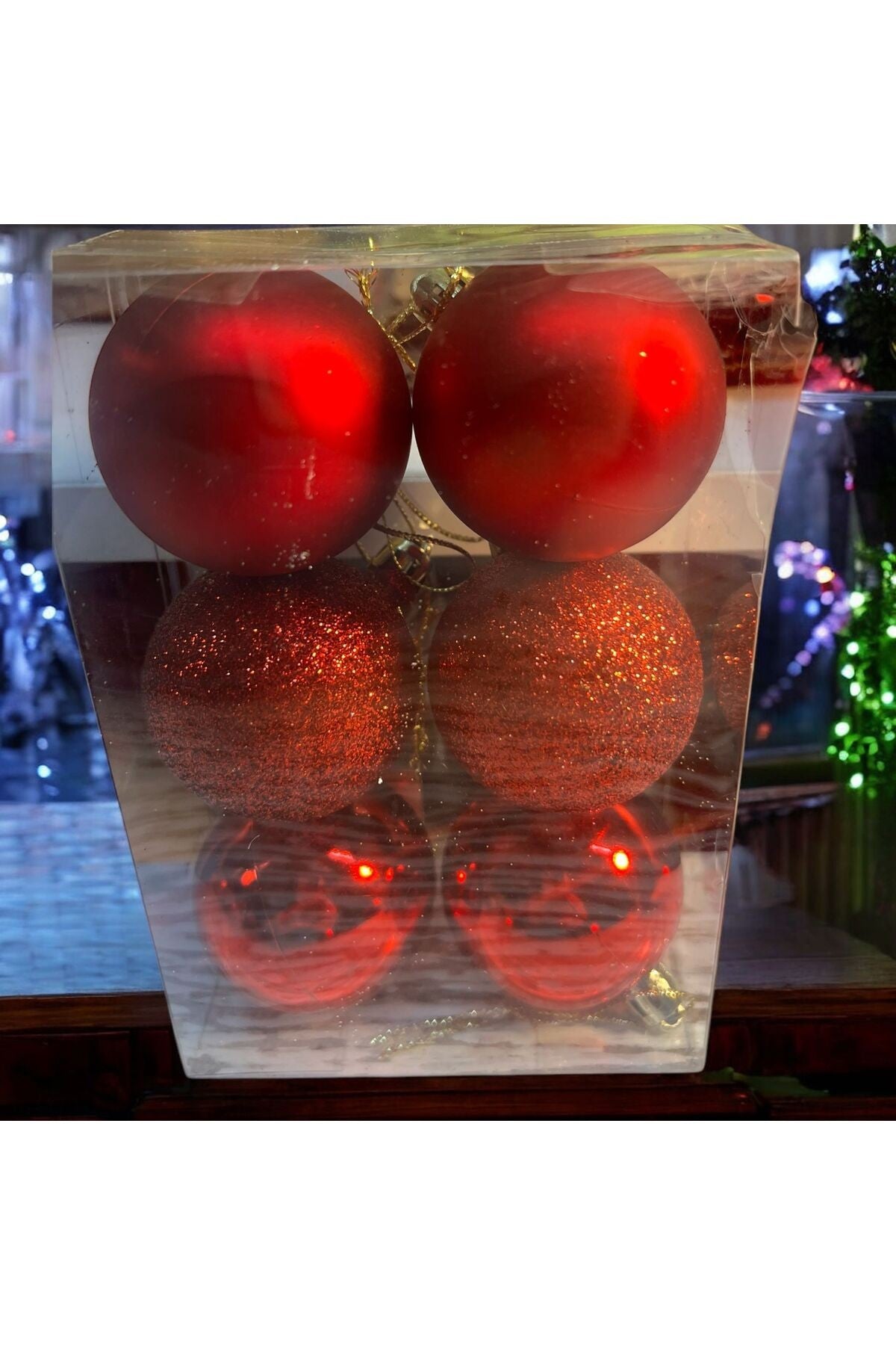 6 Adet Kırmızı 5 Cm Yılbaşı Topu, Noel Topu,çam Ağacı Topu, Süs Topu T-47