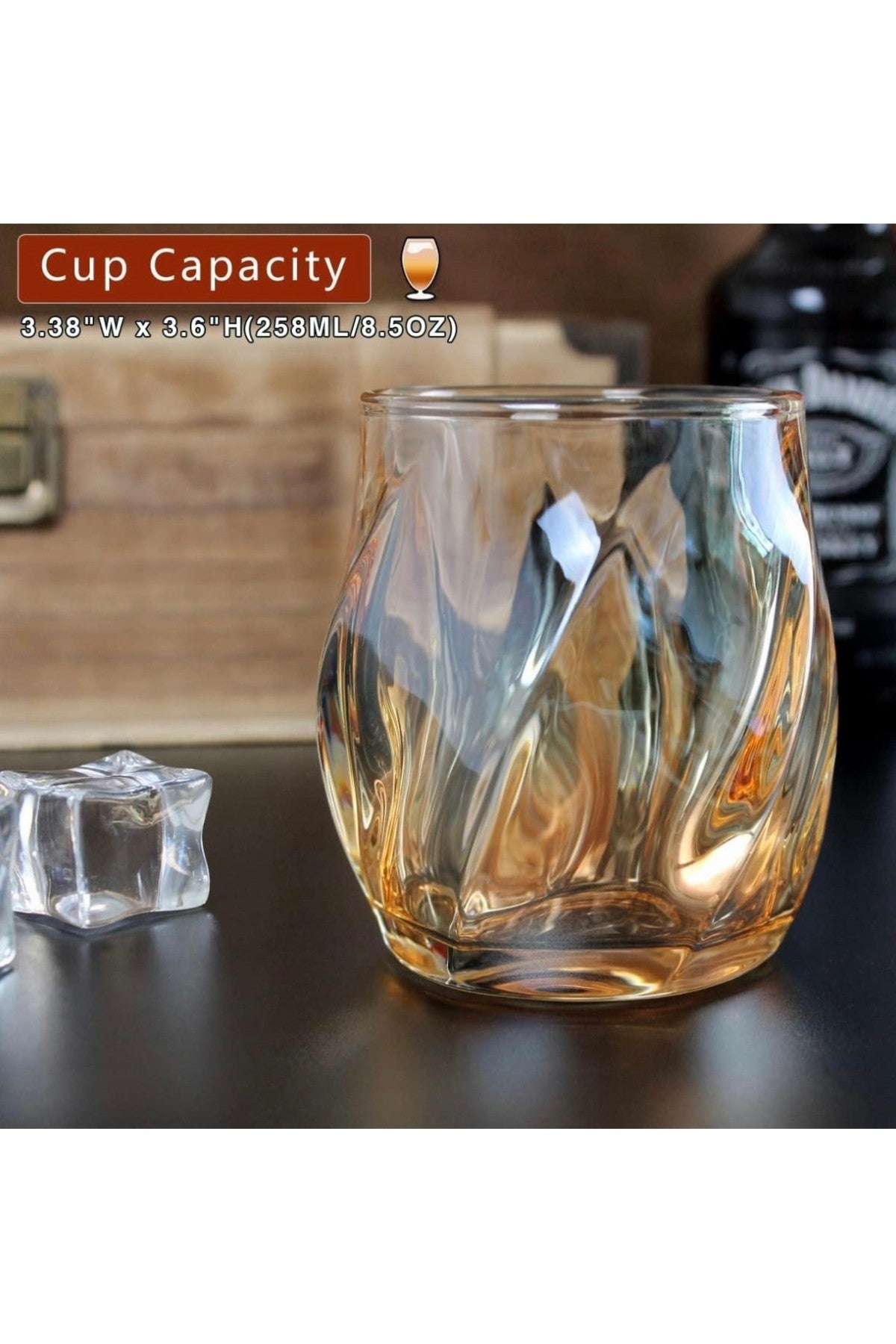 1 Adet 250 ml Kehribar Rengi İskandinav Tarzı Bardak Viski Kokteyl Bardağı y17